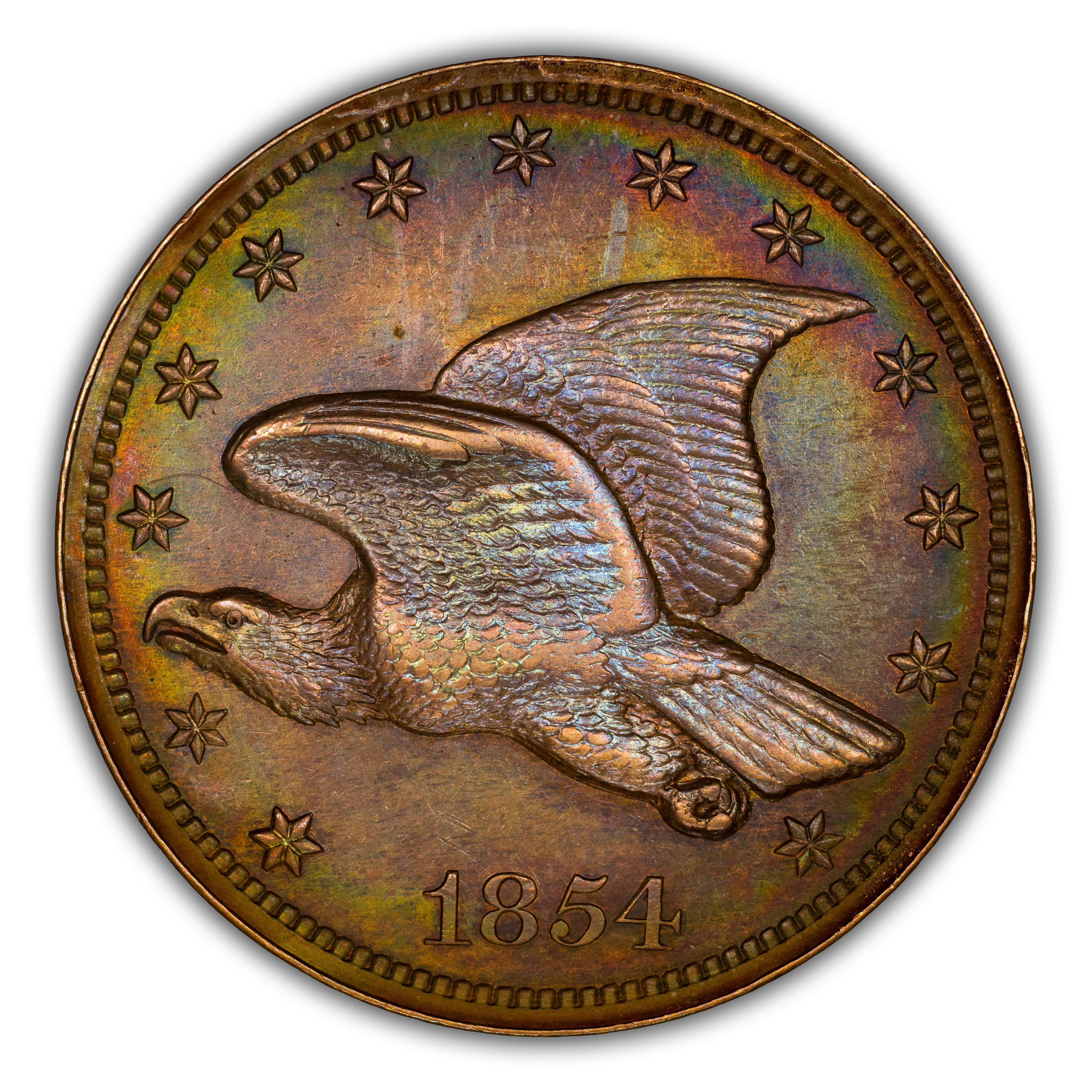 1854 P1c Original, Copper, J-164 PR BN