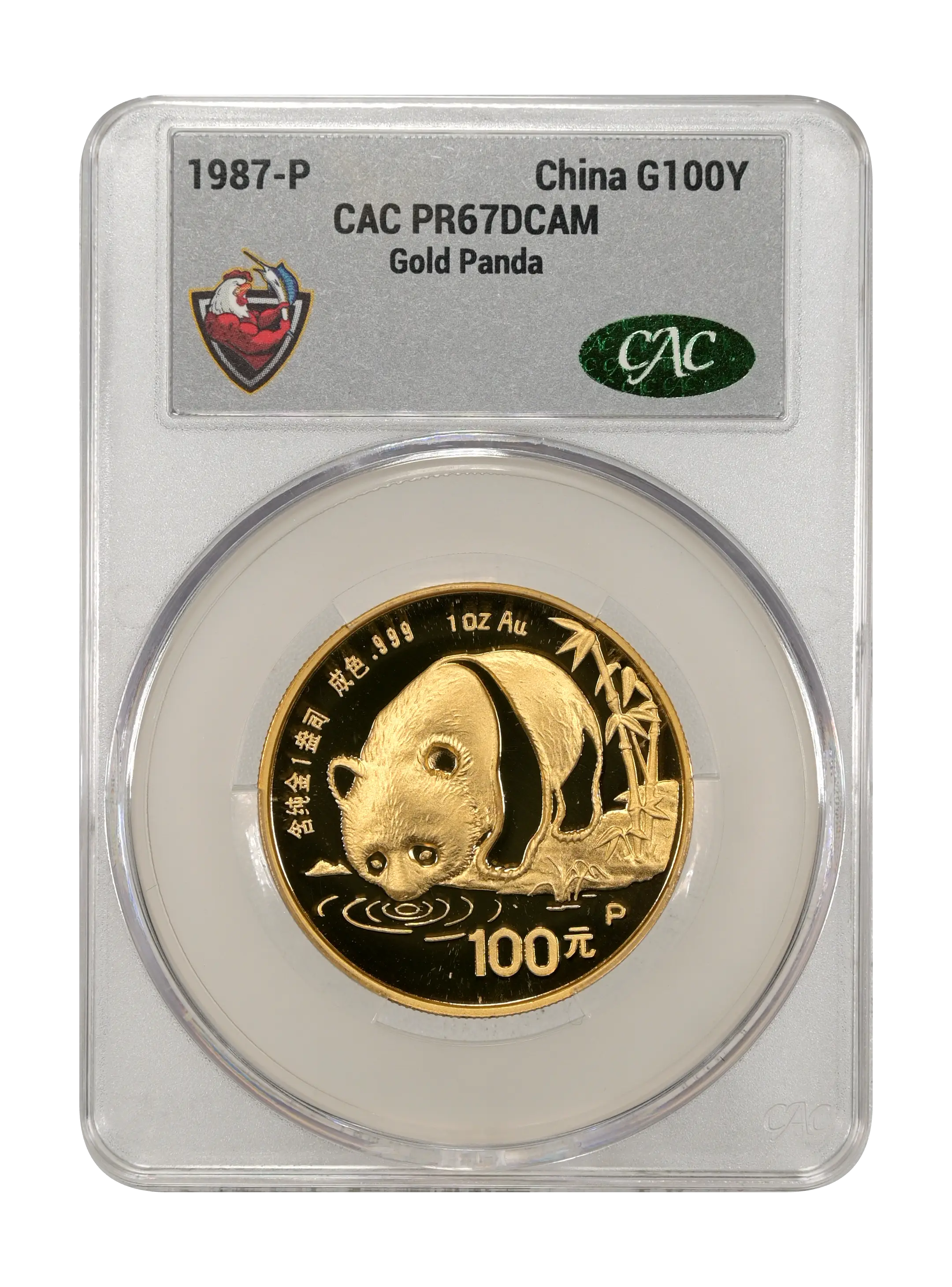 1987-P G100Y 1oz Gold, Panda PR DCAM