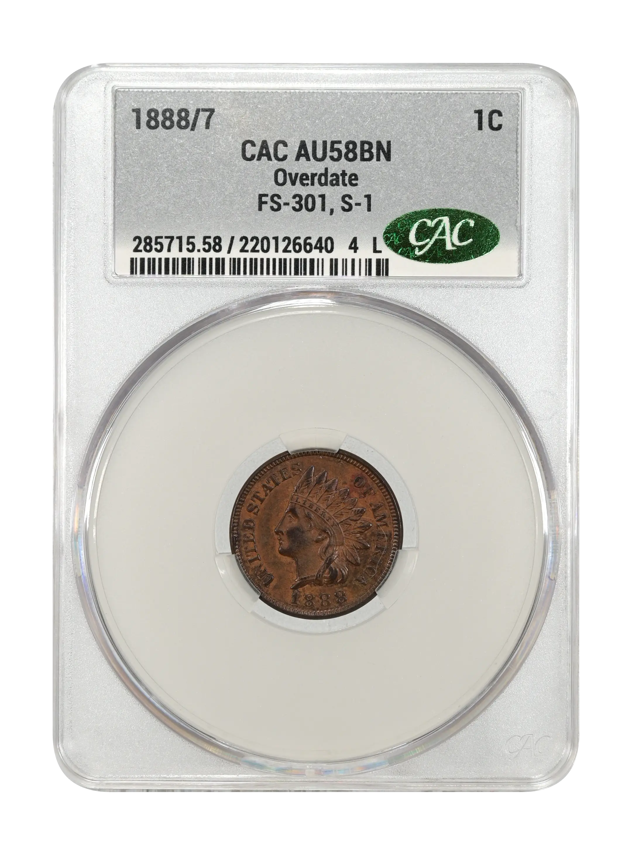1888/7 1c Overdate, FS-301, S-1 MS BN thumbnail 7