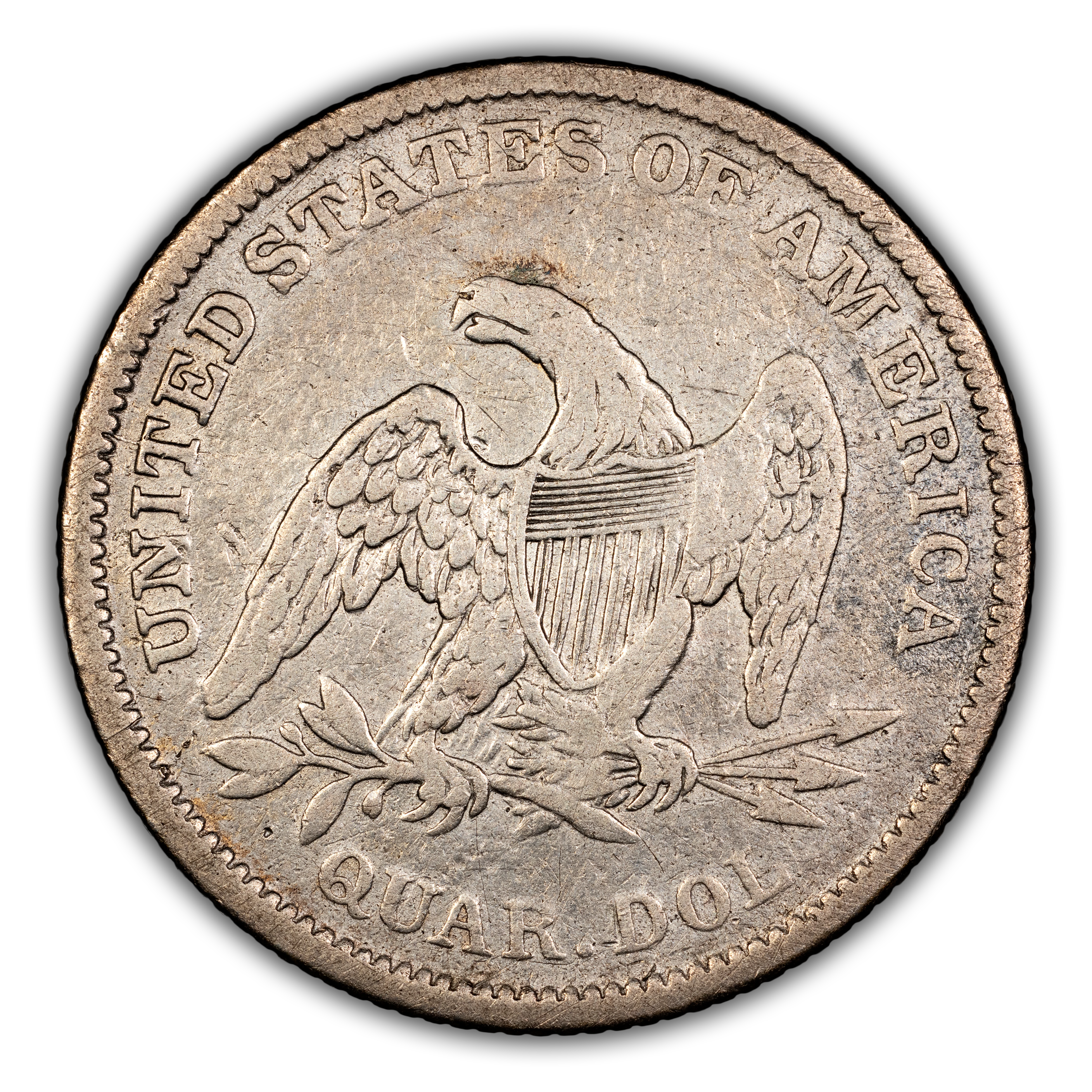 1839 25c No Drapery, Reverse of 1838 MS thumbnail 4