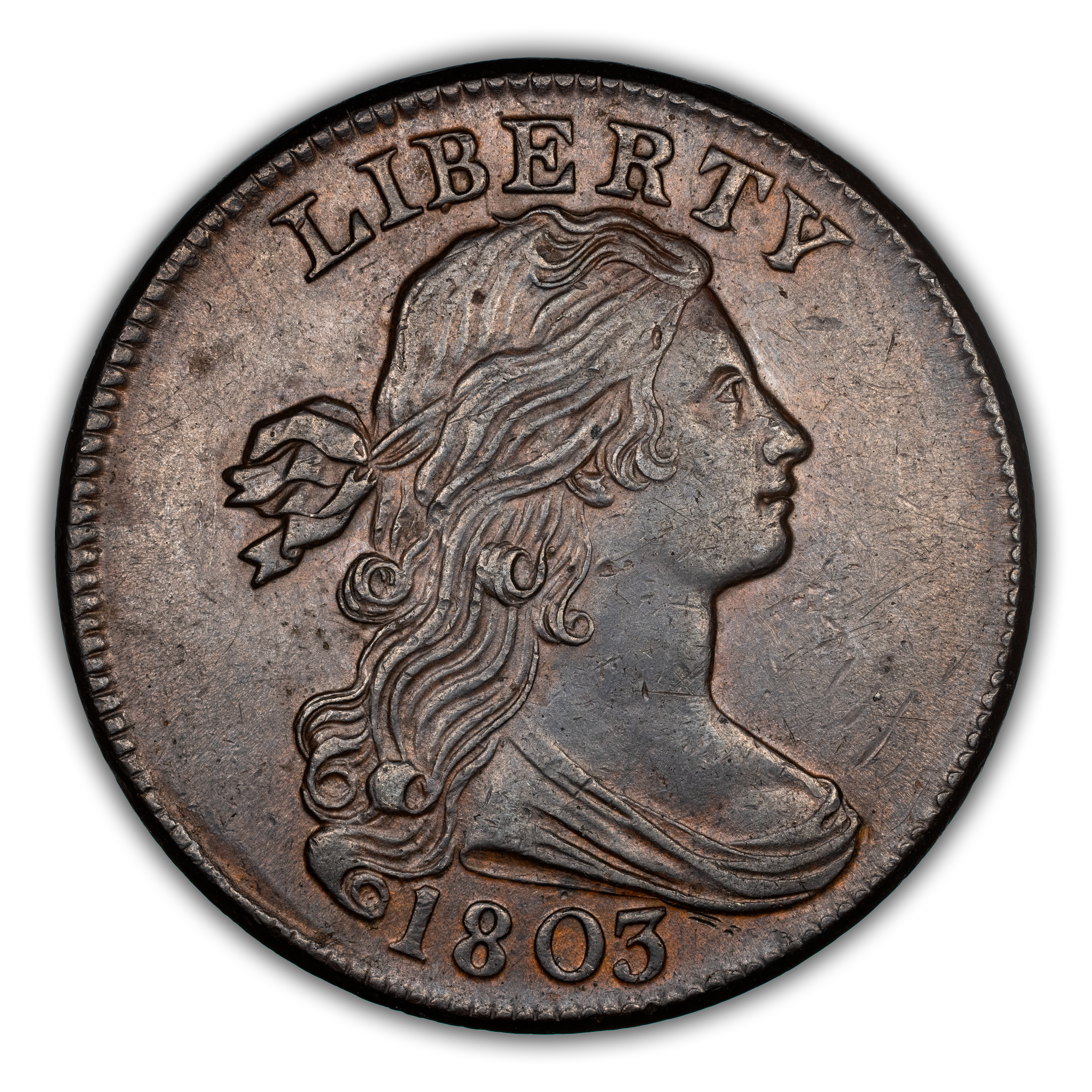 1803 1c Small Date, Small Fraction, S-255 MS BN