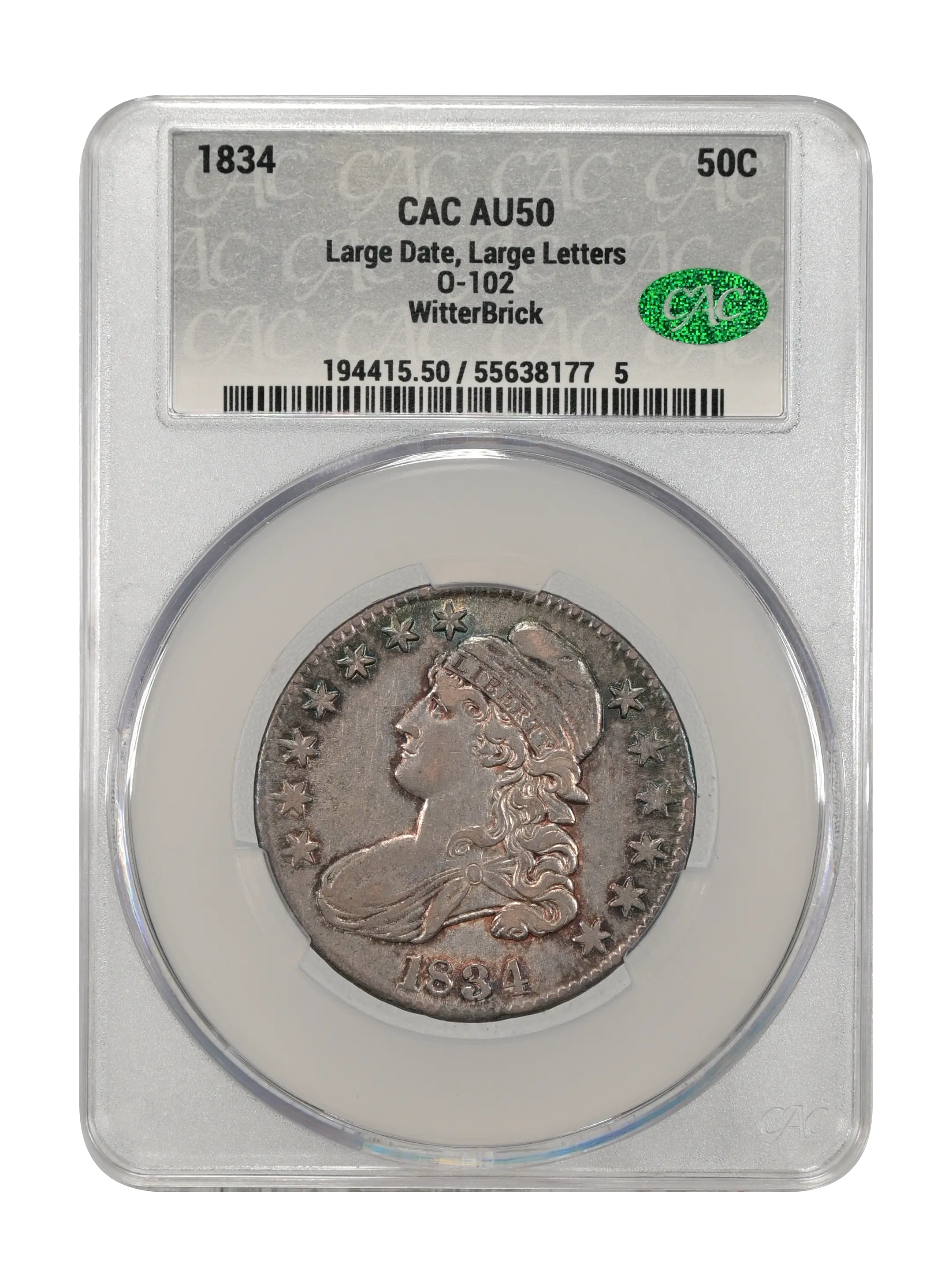 1834 50c Large Date, Large Letters, O-102 MS thumbnail 11