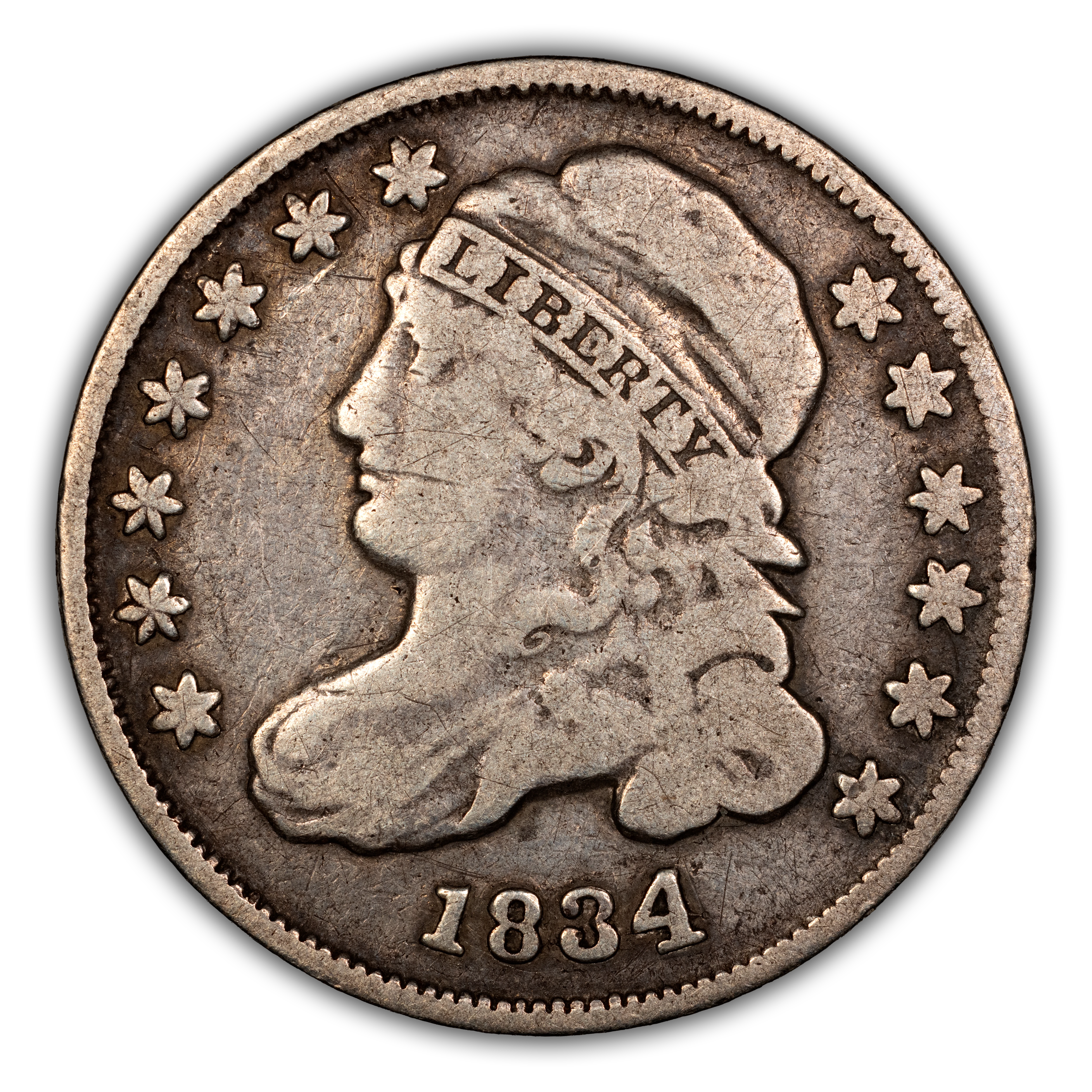 1834 10c Large 4 MS