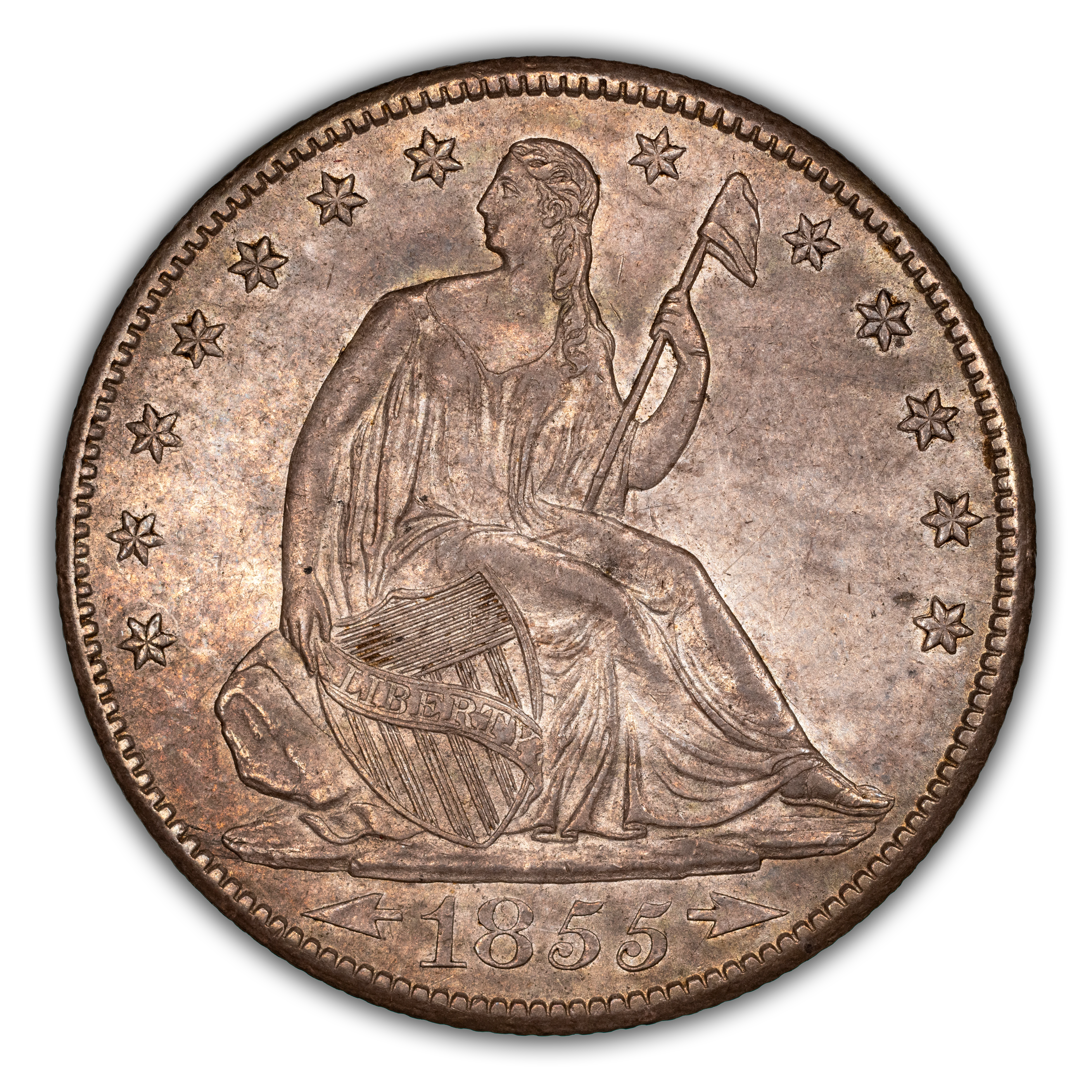 1855-S 50c Arrows MS