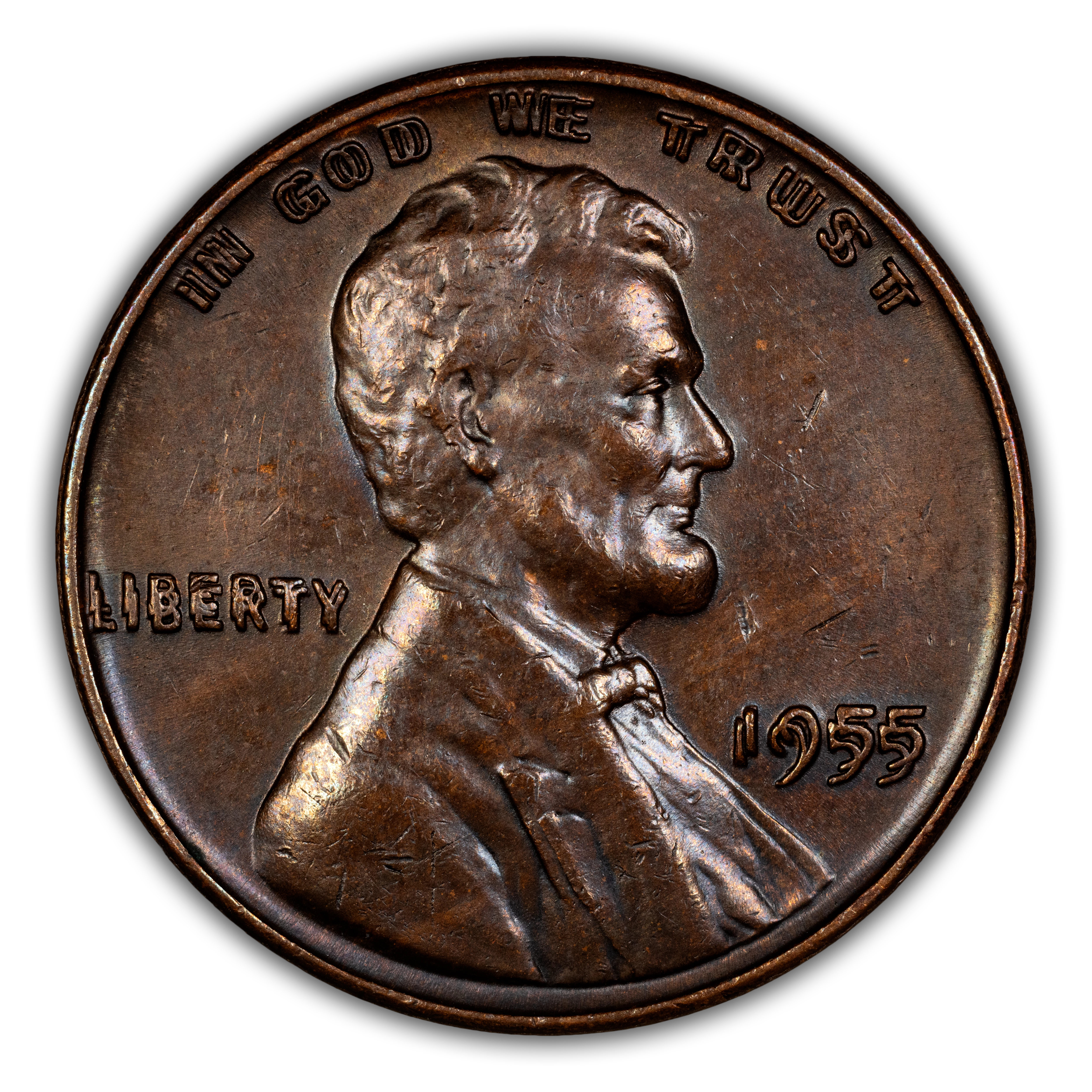 1955 1c Doubled Die Obverse, FS-101 MS BN thumbnail 4