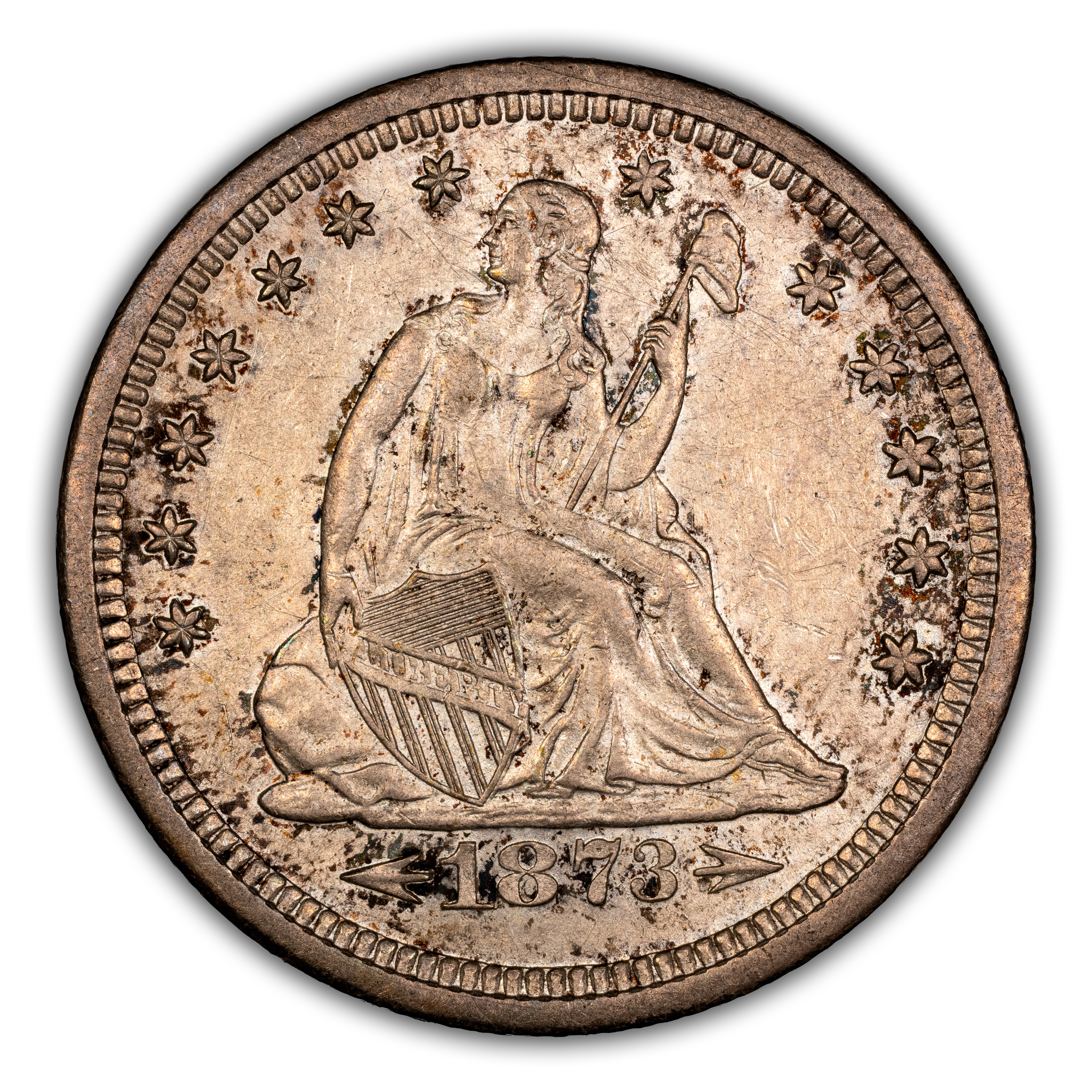 1873-S 25c Arrows MS