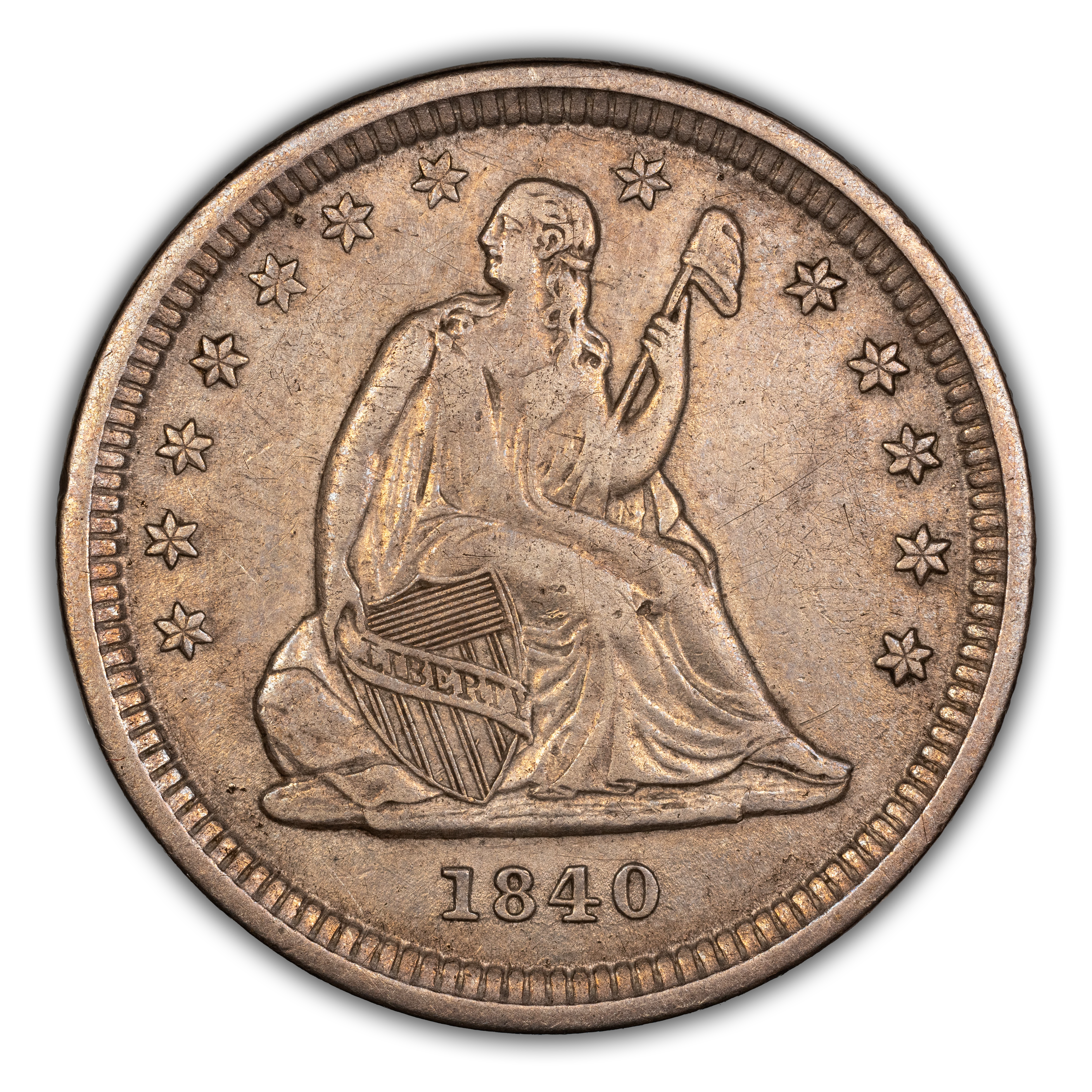 1840-O 25c Drapery MS