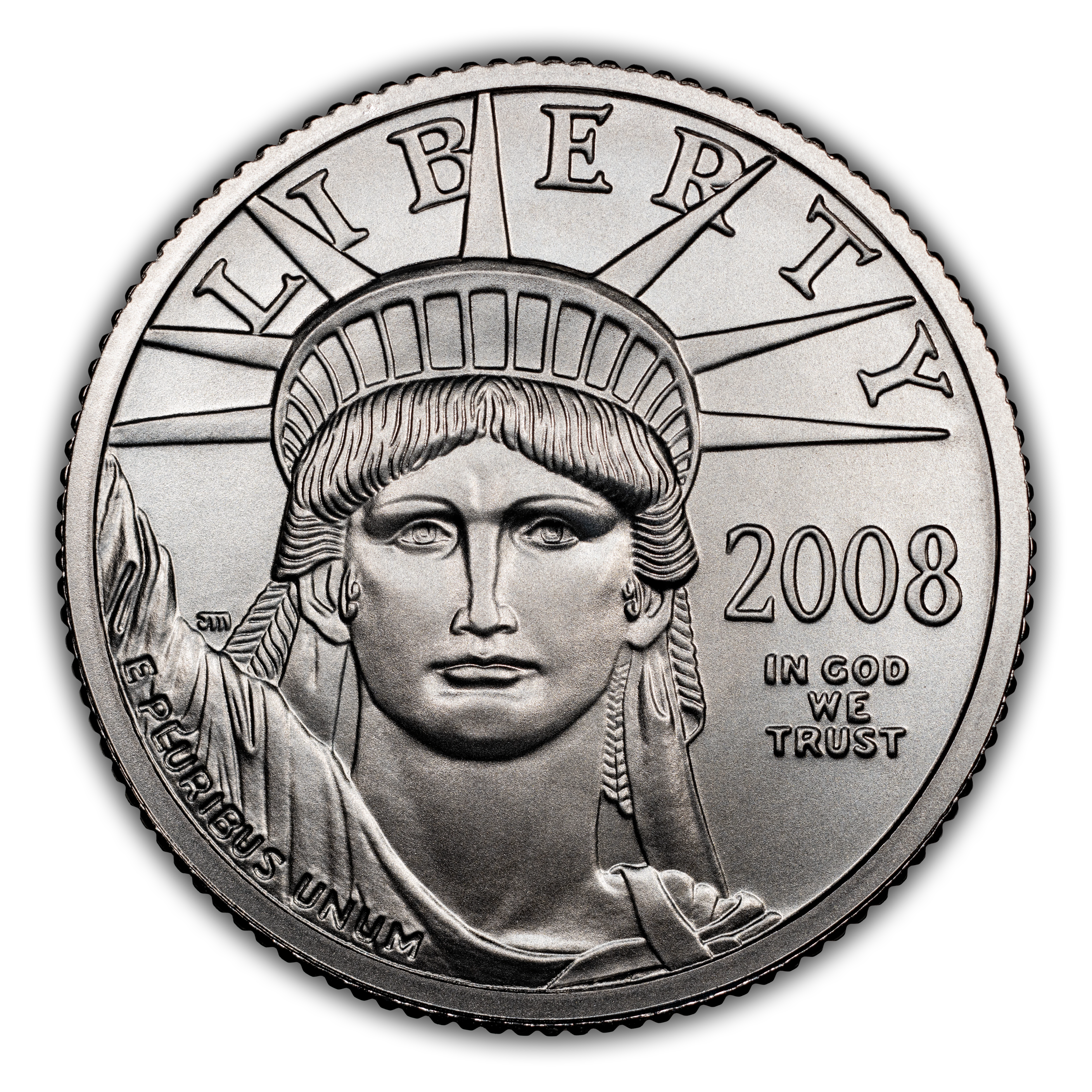 2008-W $25 Platinum Eagle, Burnished MS