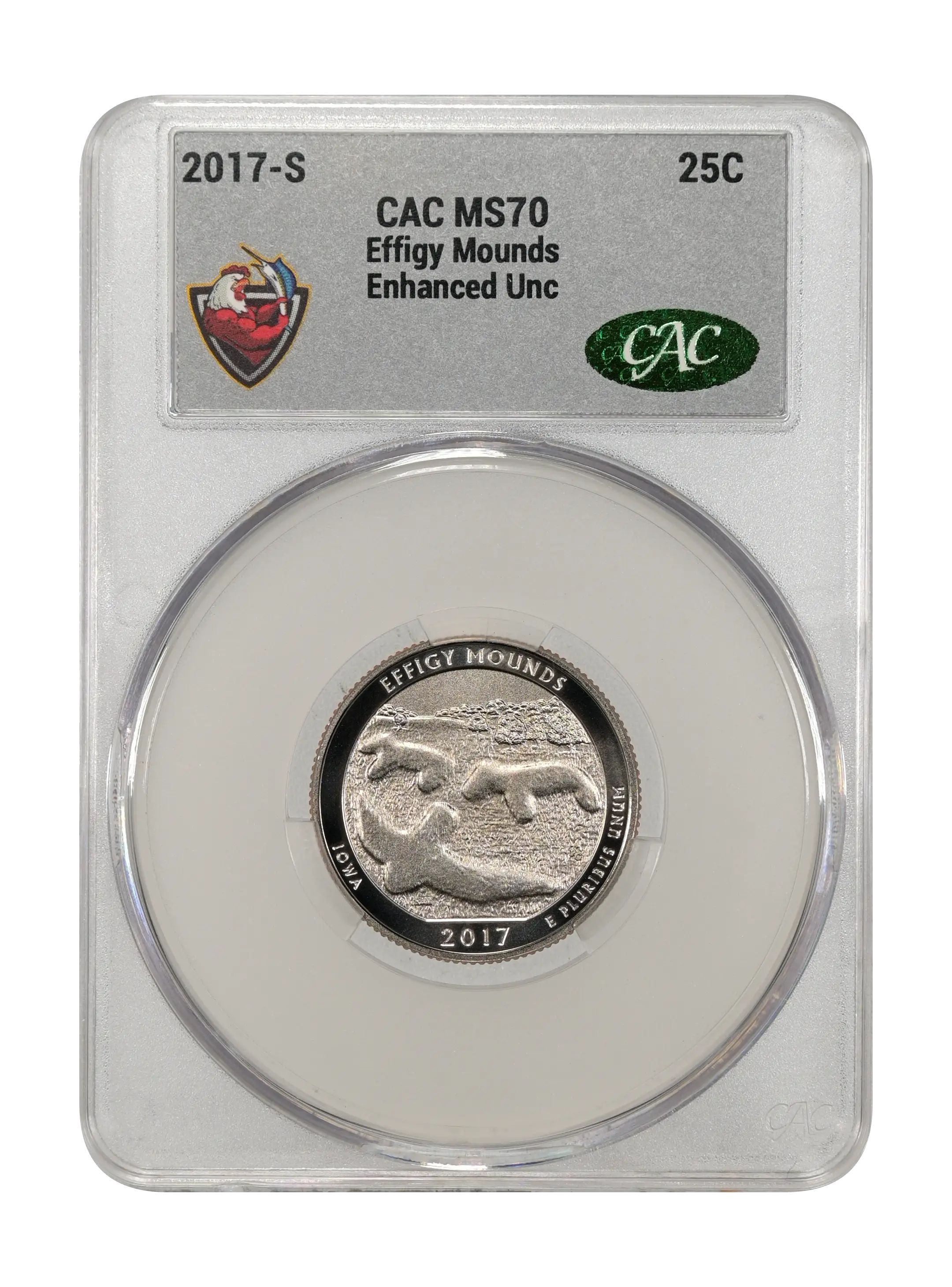 2017-S 25c Effigy Mounds, Enhanced Unc MS