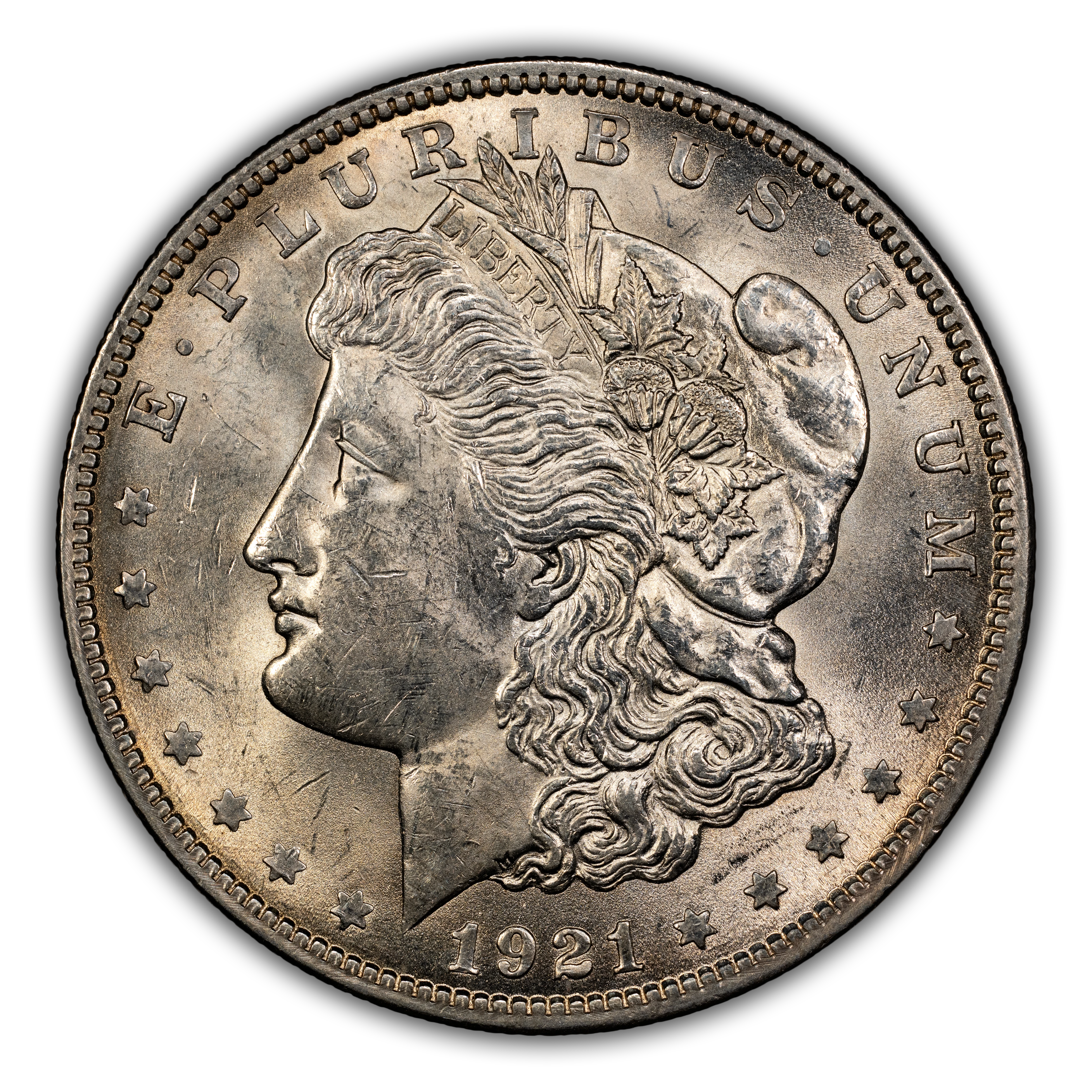 1921 $1 Morgan, Infrequent Reeding, VAM-27A MS
