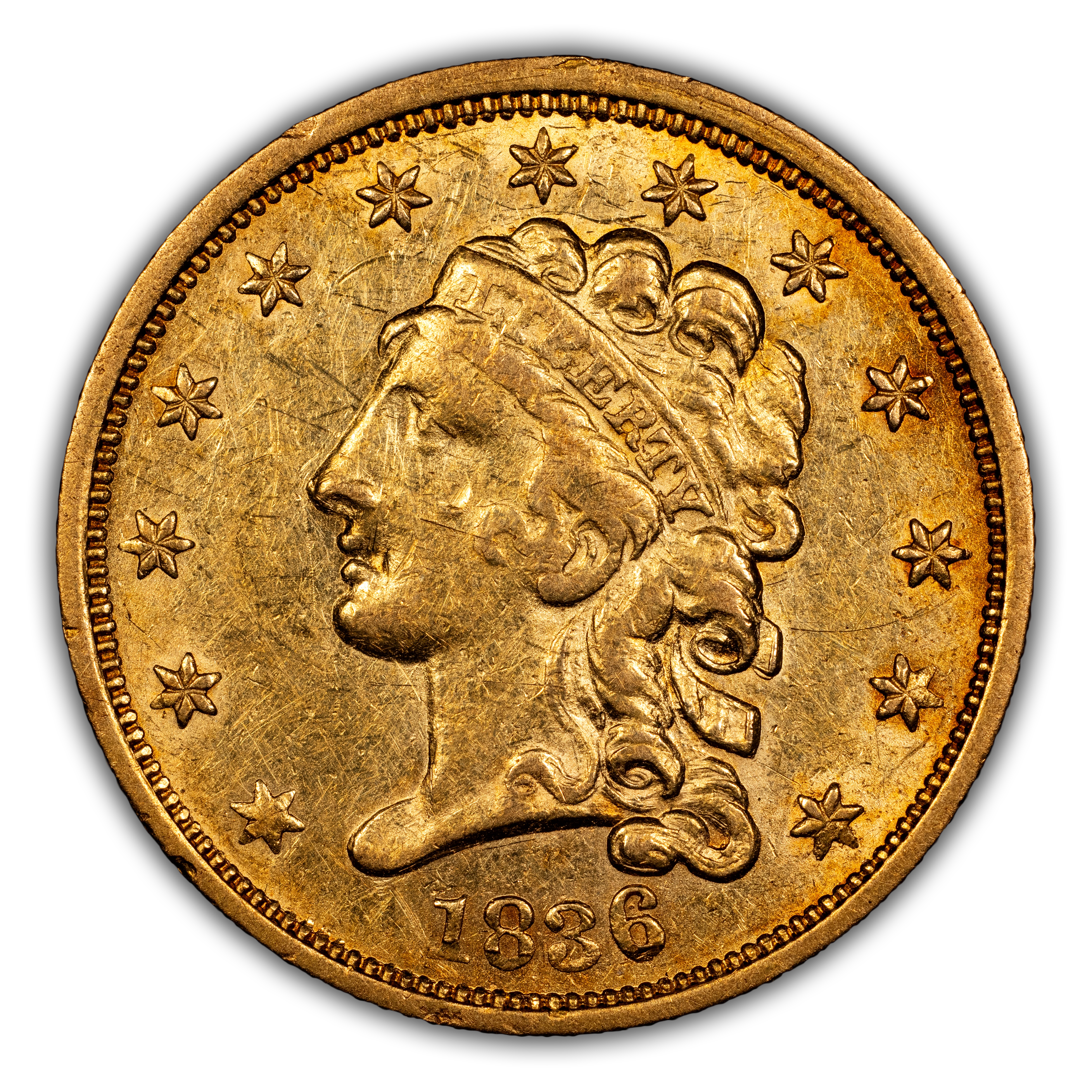 1836 $2 1/2 Block 8 MS