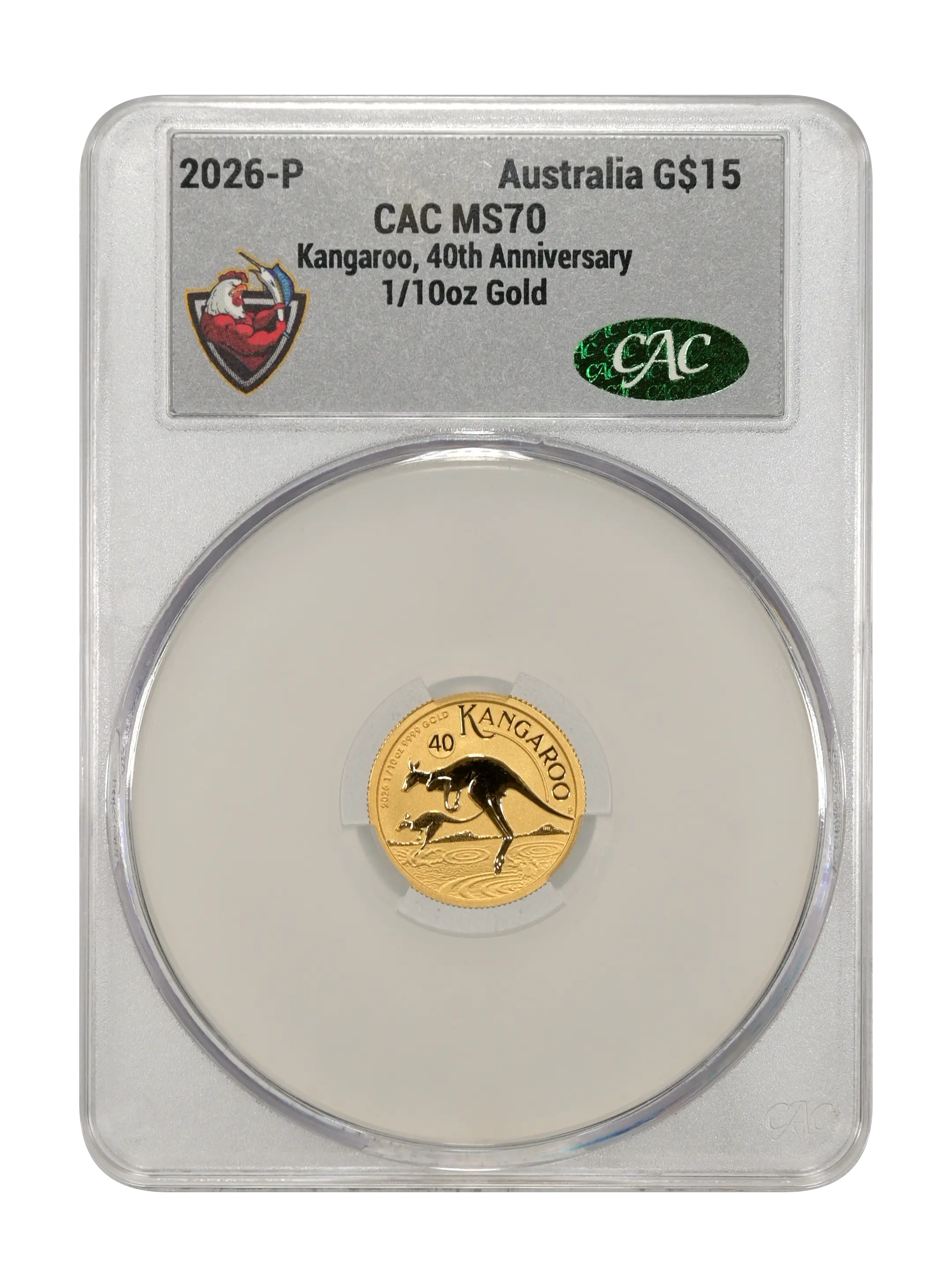 2026-P G$15 1/10oz Gold, Kangaroo, 40th Anniversary MS