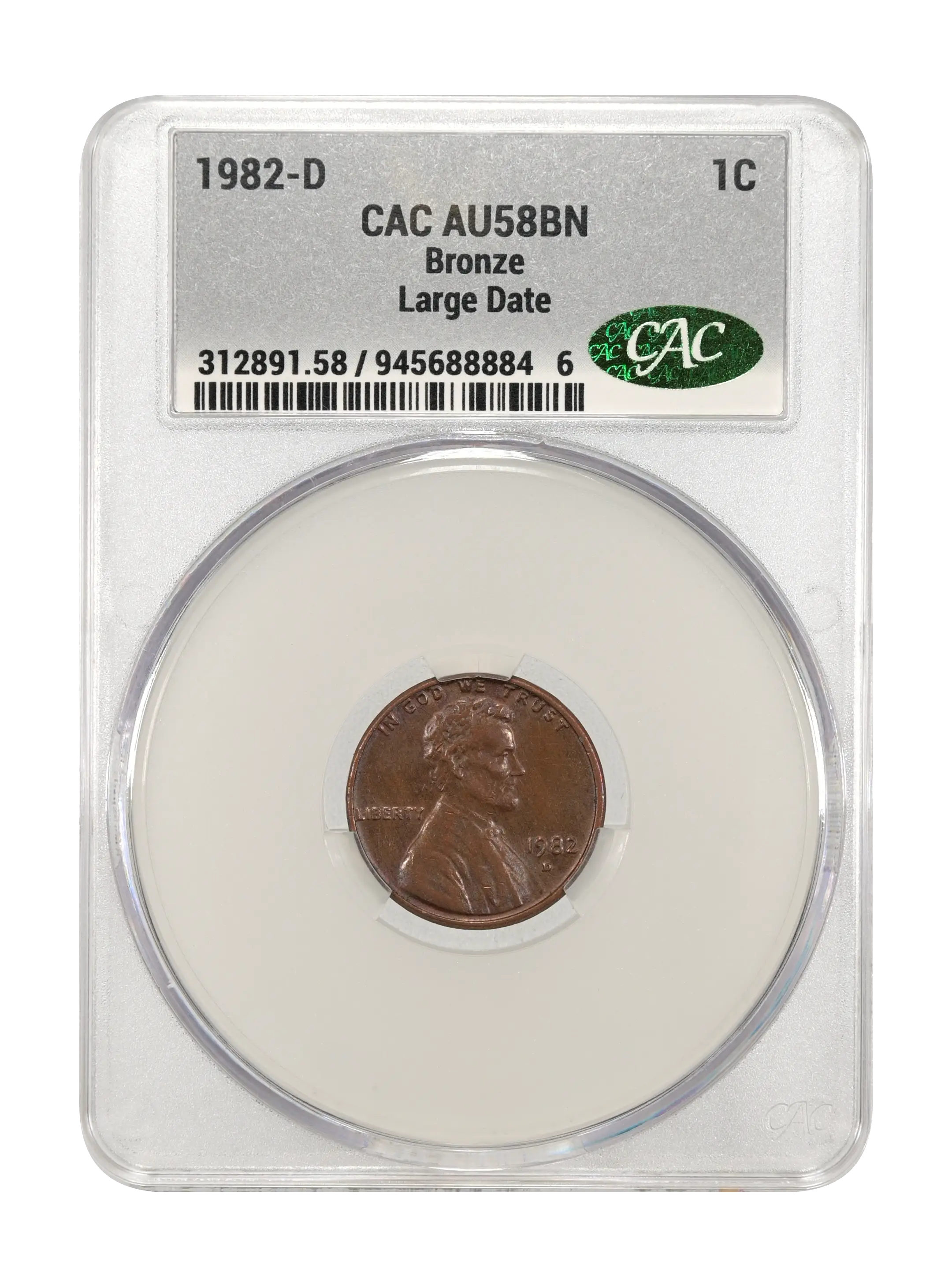 1982-D 1c Bronze, Large Date MS BN thumbnail 4