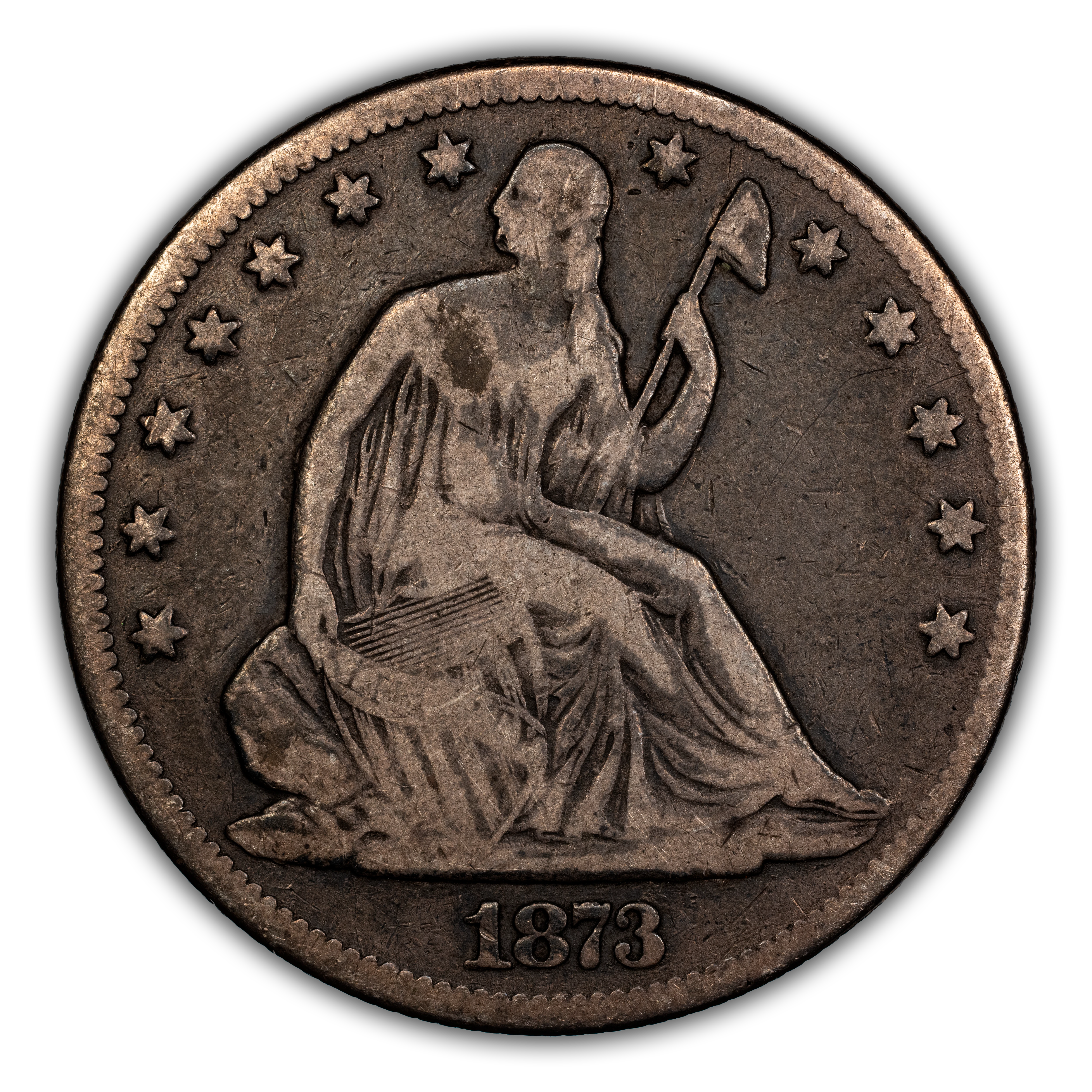 1873 50c No Arrows, Open 3 MS