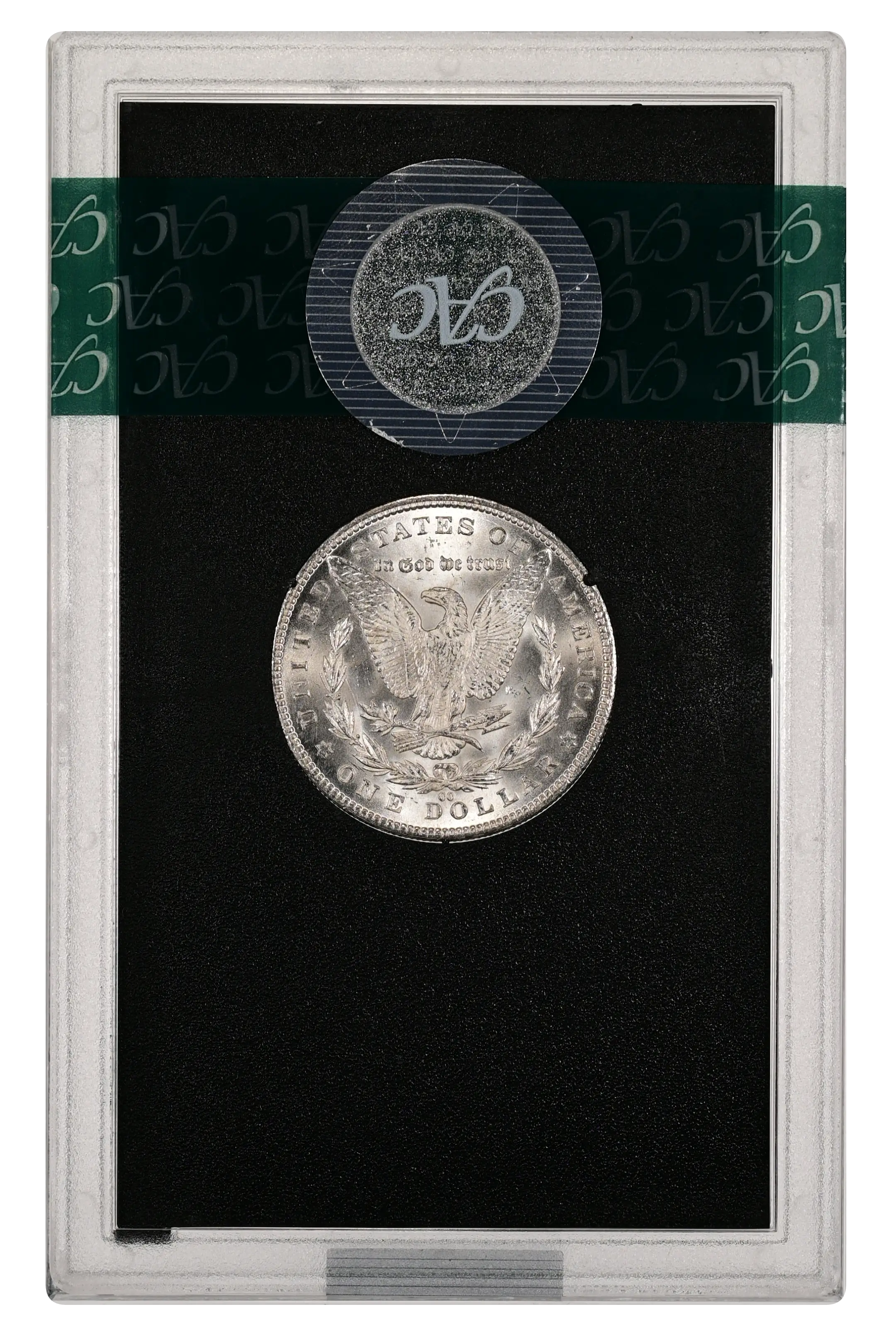 1884-CC $1  GSA Hoard, Die Break Left Wreath Top, VAM-3A MS thumbnail 10