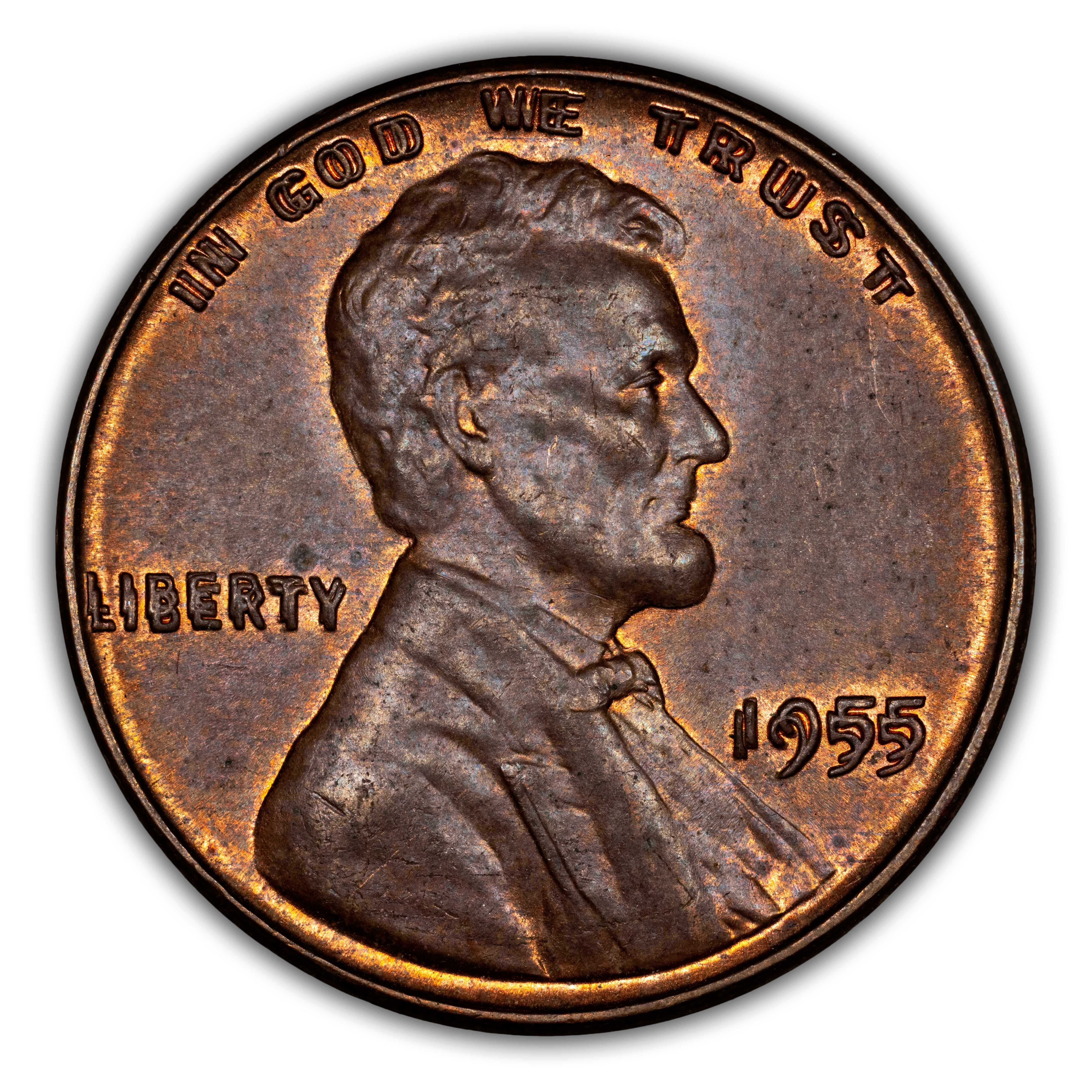 1955 1c Doubled Die Obverse, FS-101 MS BN