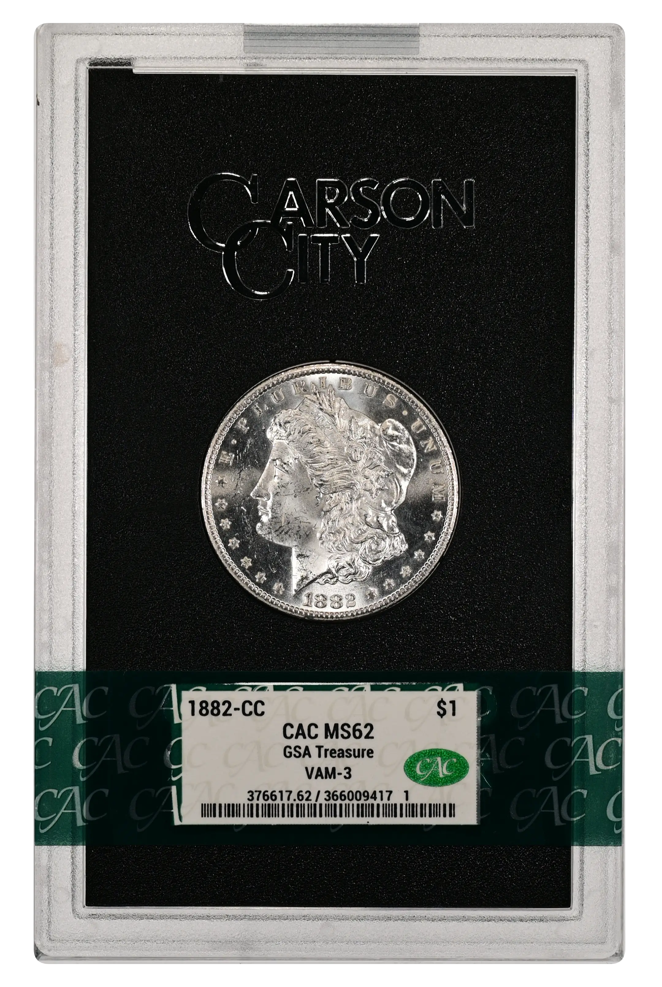 1882-CC $1  GSA Hoard, Doubled Date & Ear, VAM-3 MS thumbnail 9