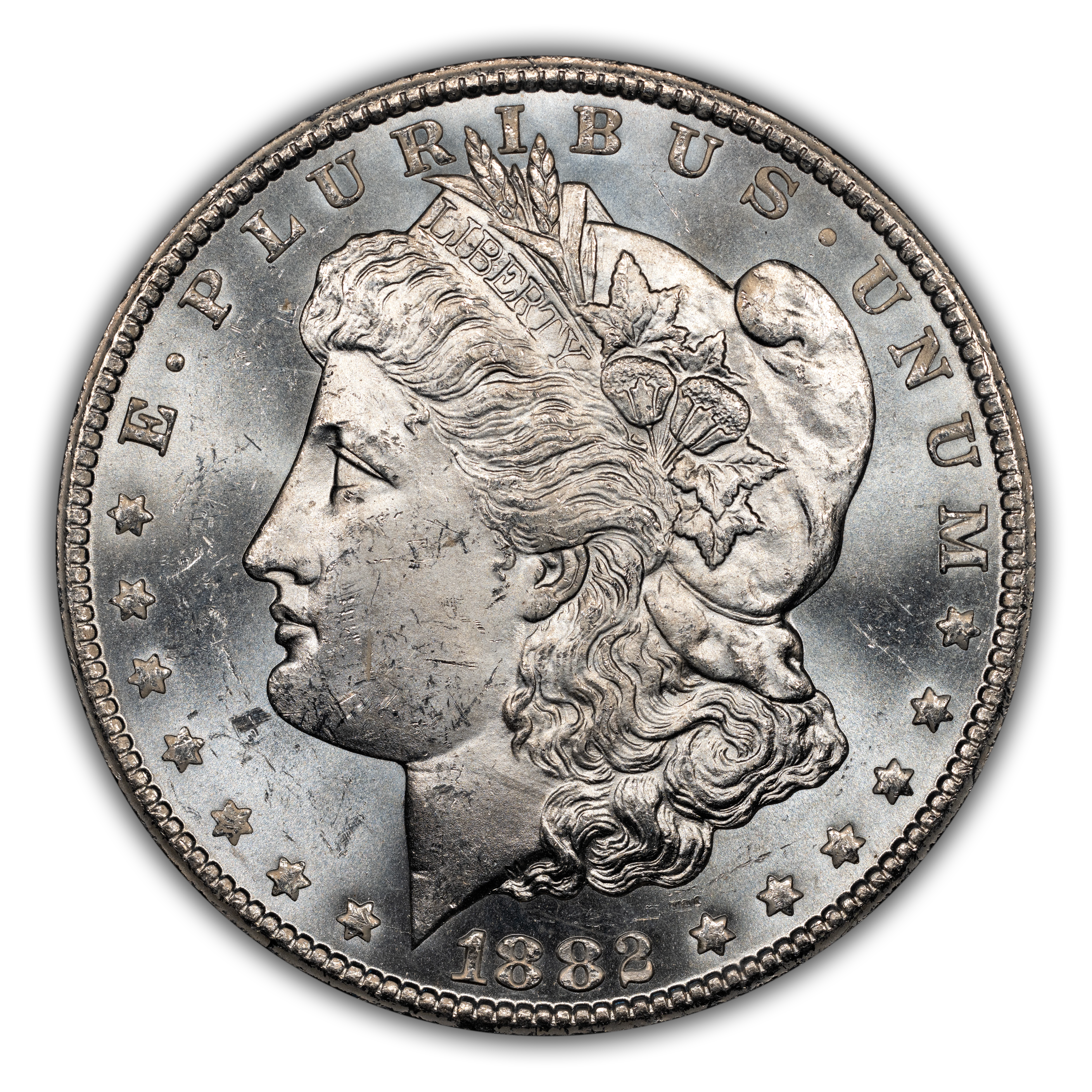 1882-CC $1  GSA Hoard, Doubled Date & Ear, VAM-3 MS thumbnail 2
