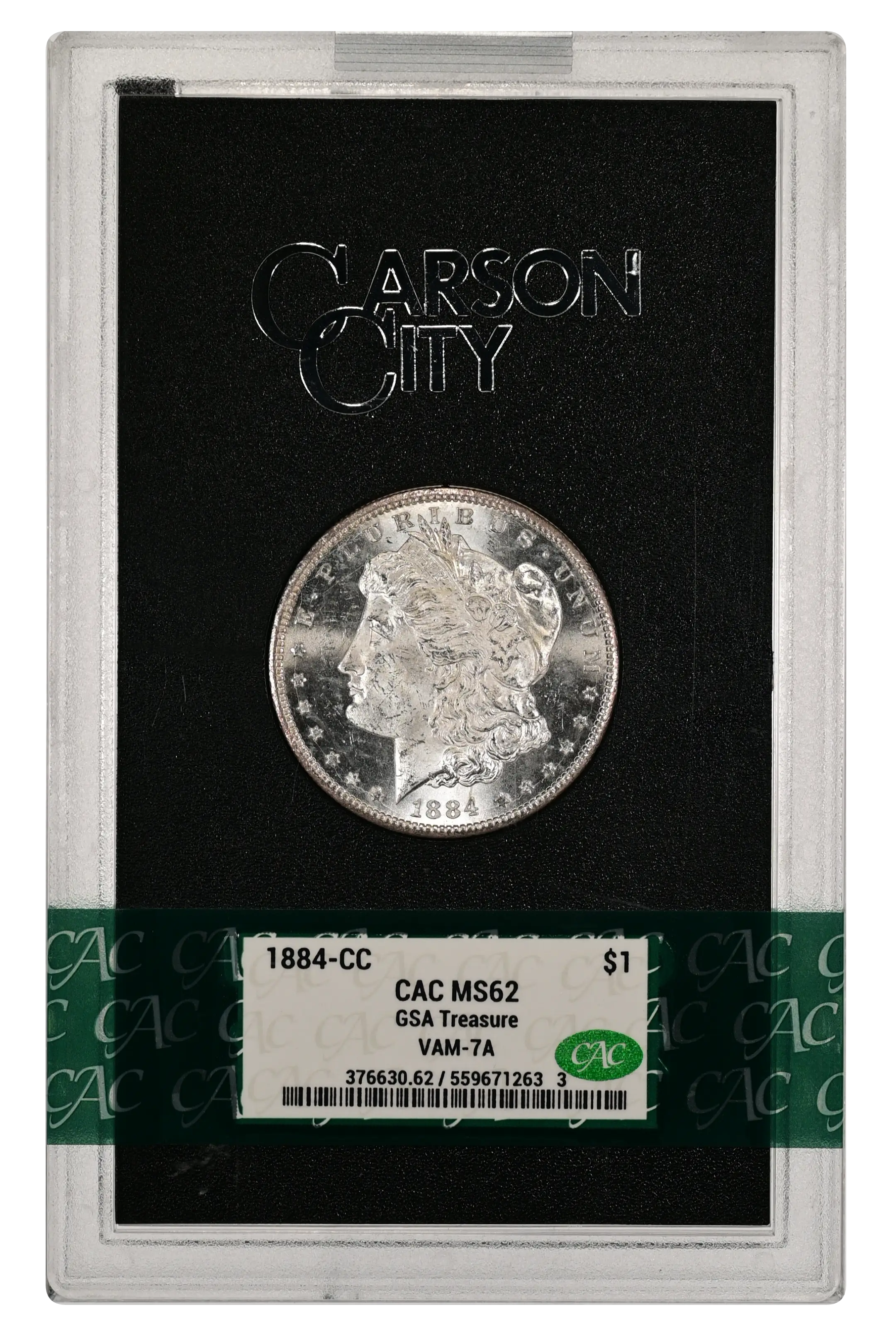 1884-CC $1  GSA Hoard, Die Gouge Cheek, Die Break, VAM-7A MS thumbnail 4