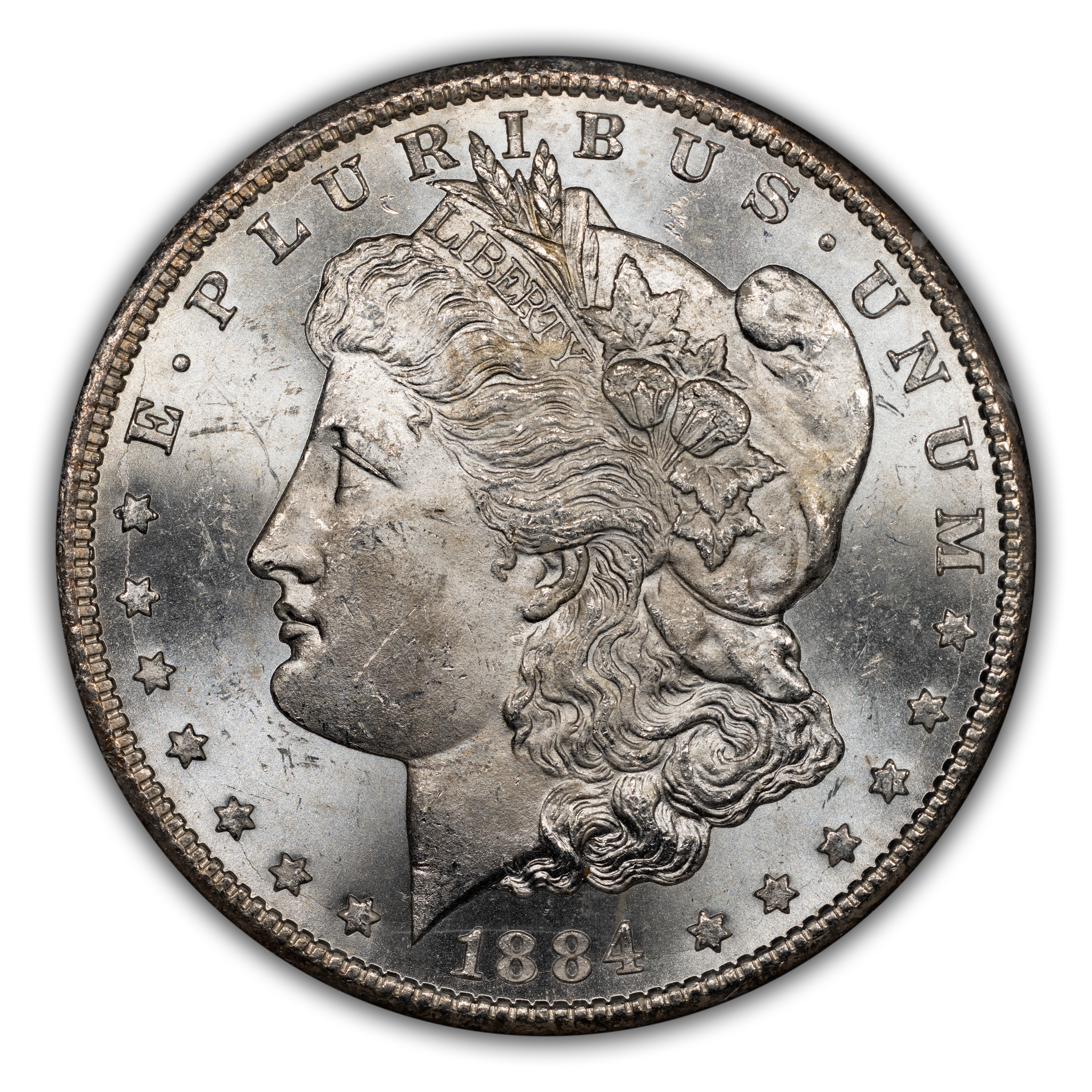1884-CC $1  GSA Hoard, Die Gouge Cheek, Die Break, VAM-7A MS thumbnail 2