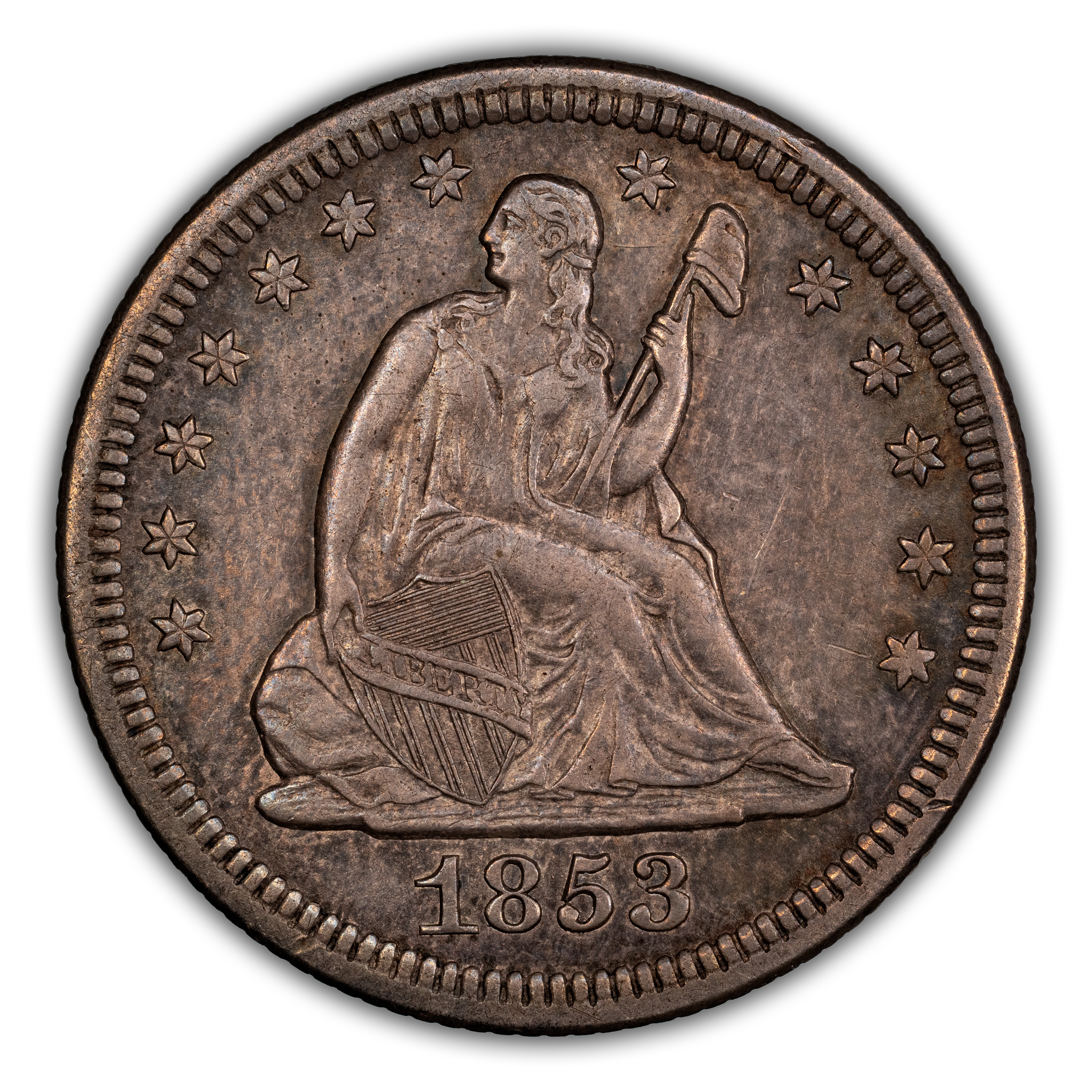 1853 25c No Arrows MS