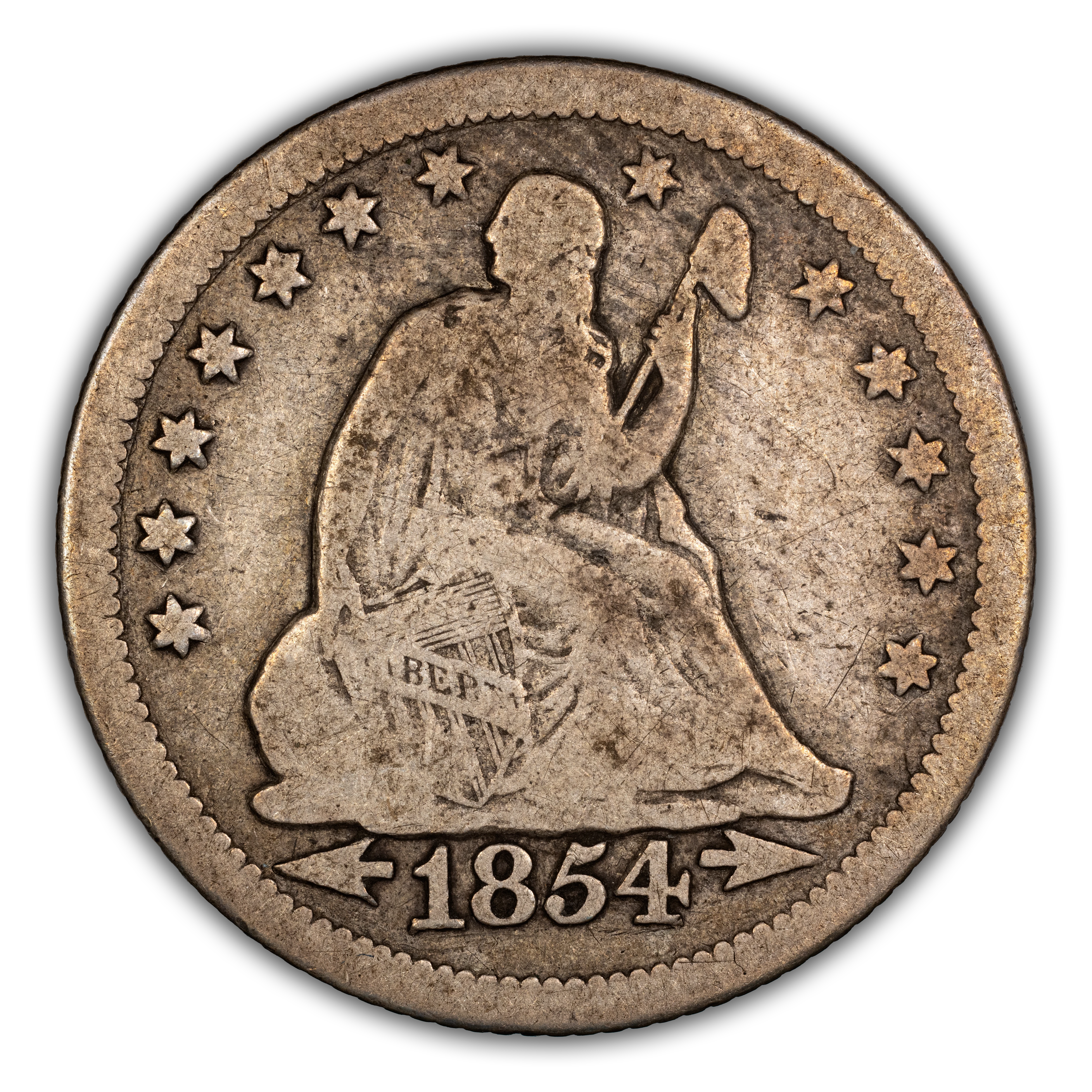 1854-O 25c Arrows, Huge O MS