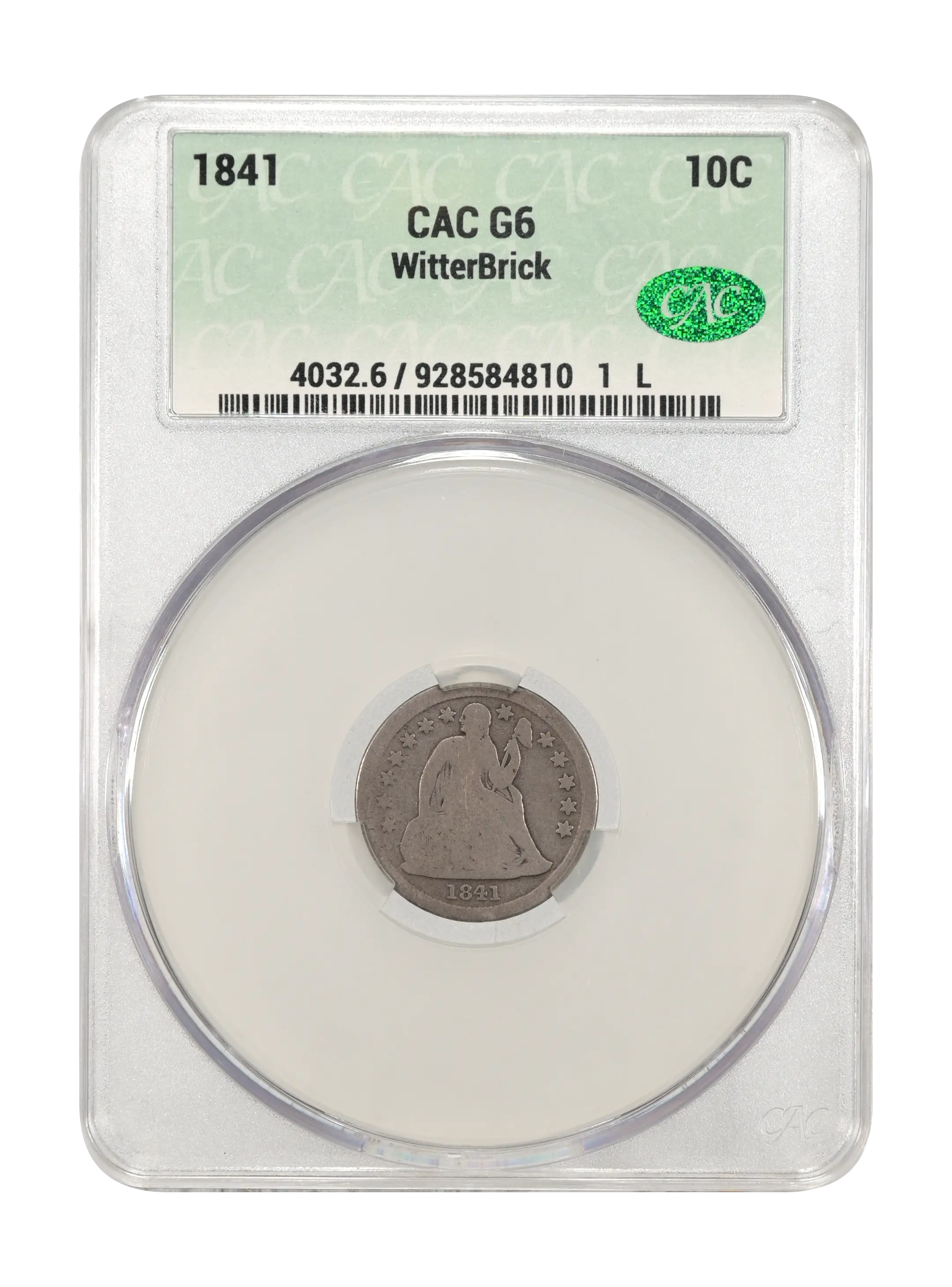 1841 10c MS61 CAC thumbnail 22