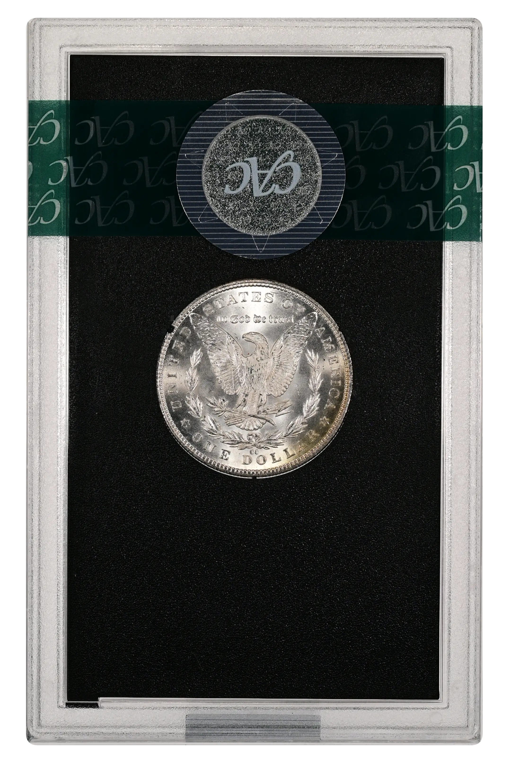 1884-CC $1  GSA Hoard, Die Break Left Wreath Top, VAM-3A MS thumbnail 11