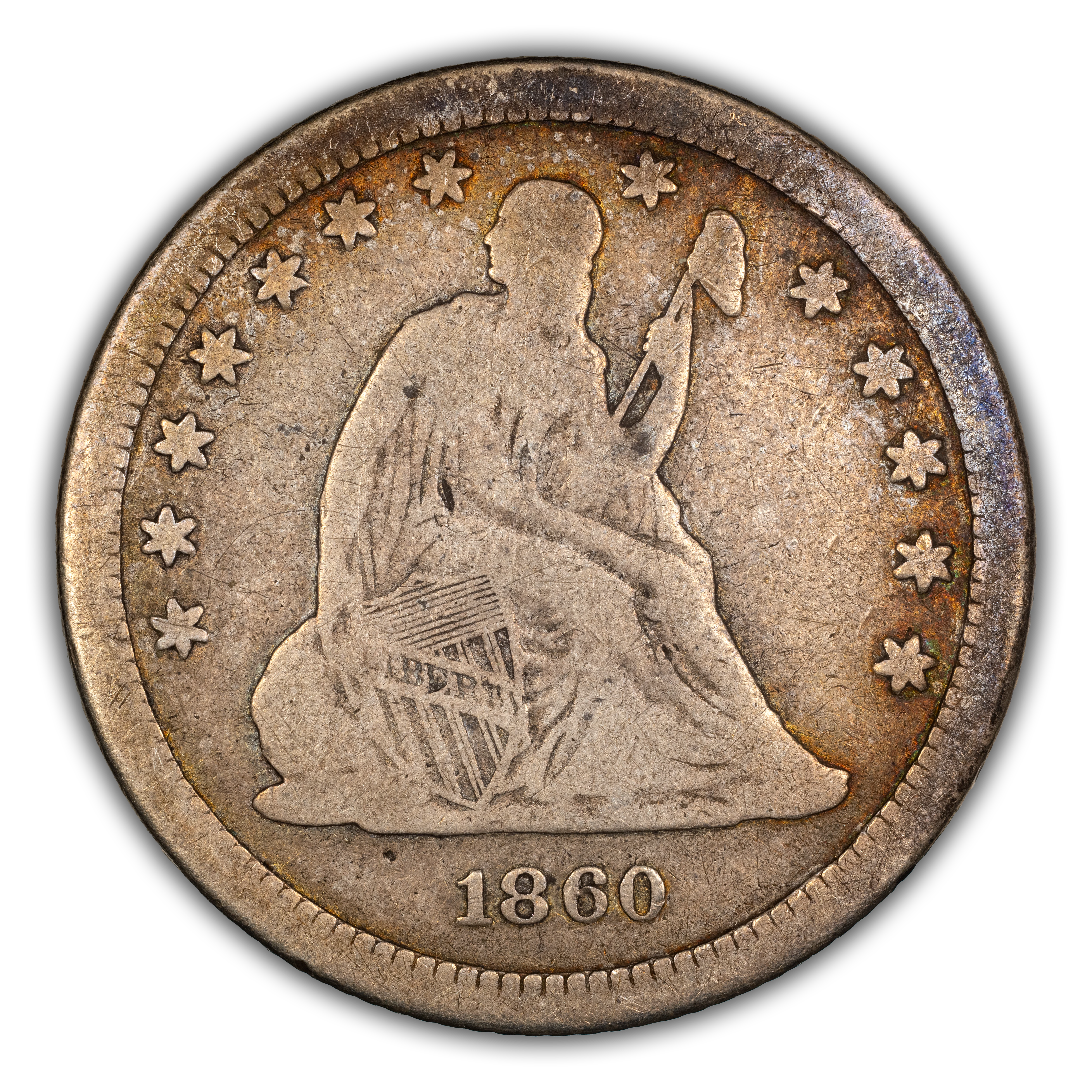 1860-S 25c MS