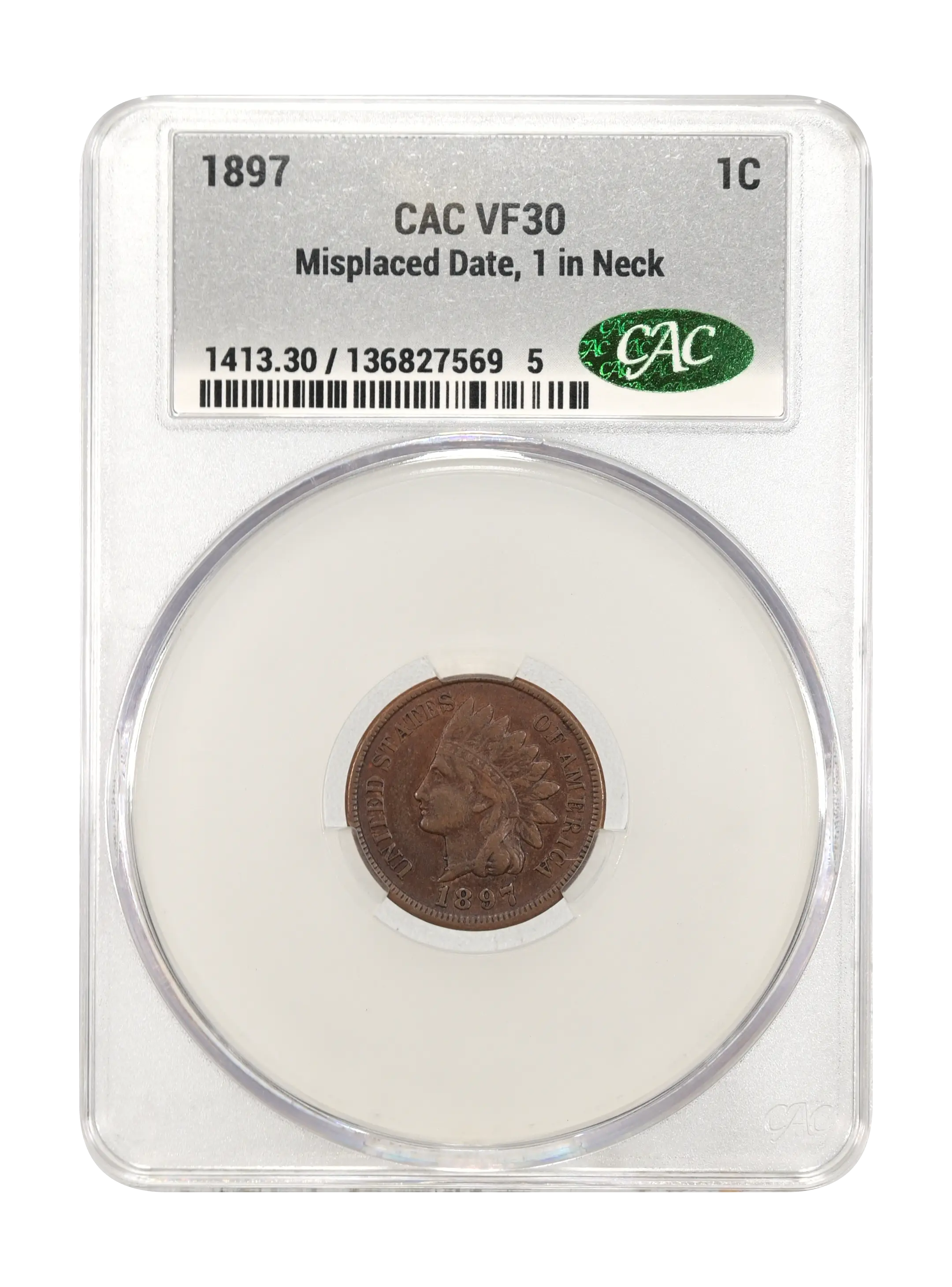 1897 1c Misplaced Date, 1 in Neck MS BN thumbnail 9