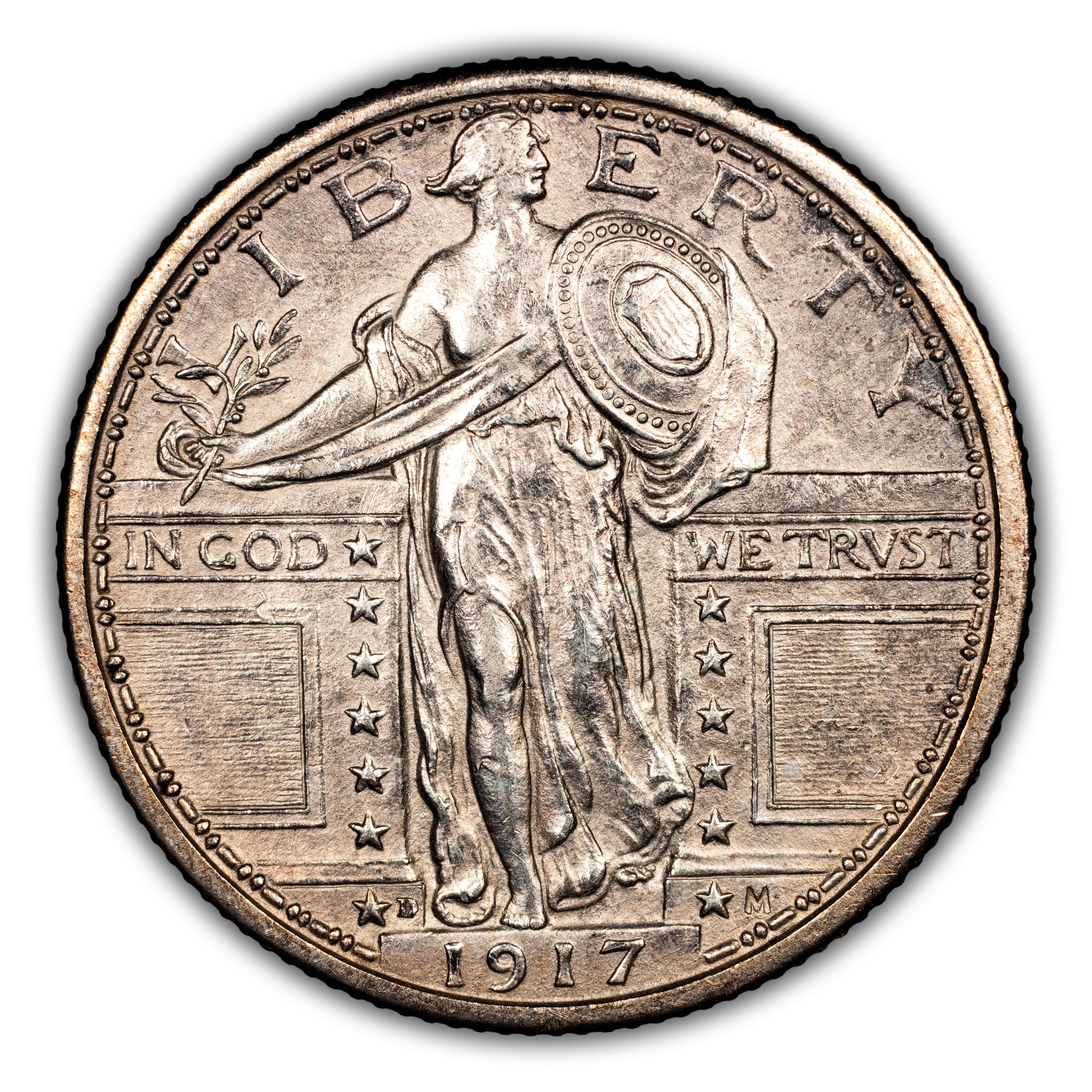 1917-D 25c Type 1, DDR, FS-801 MS thumbnail 2