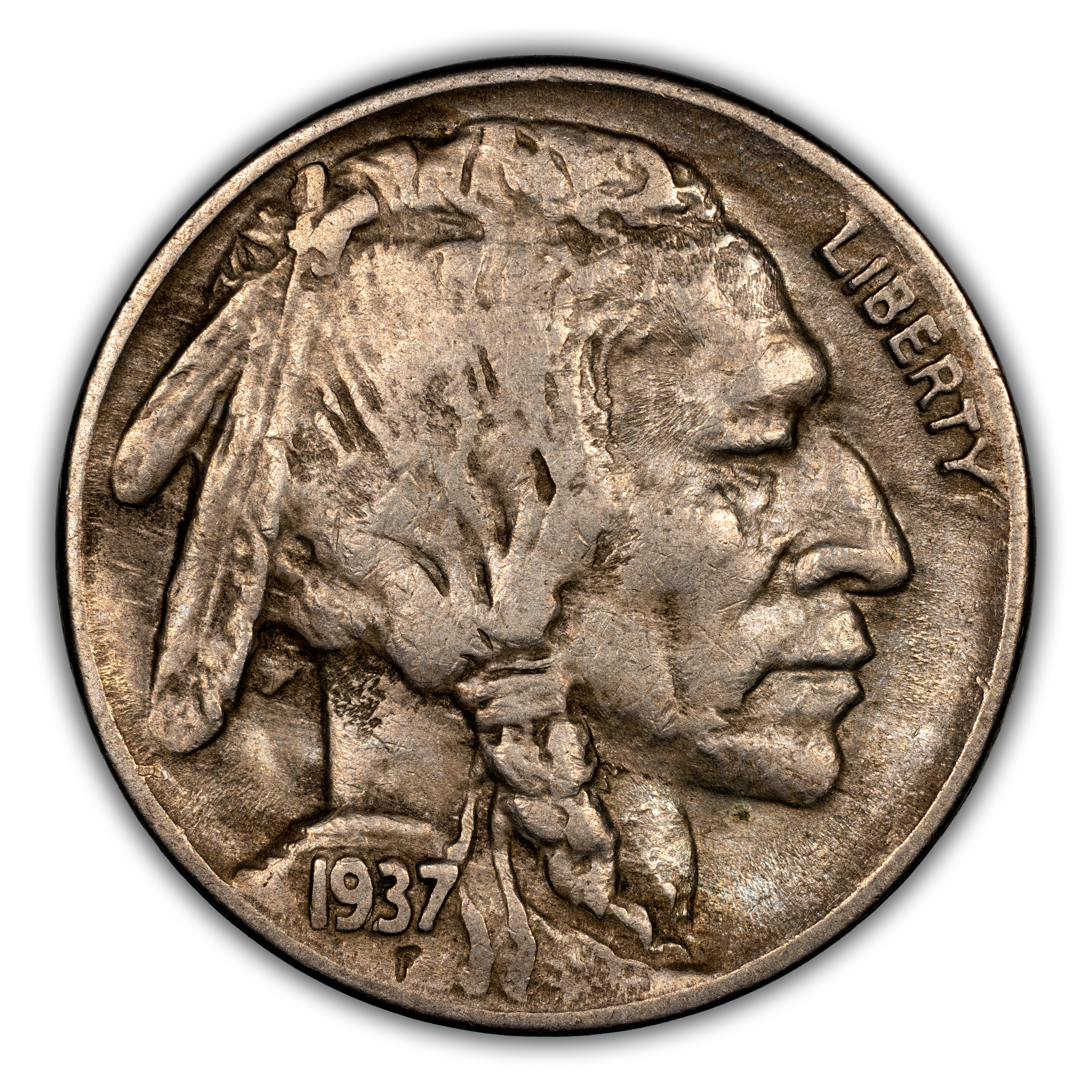 1937-D 5c 3 Legs MS thumbnail 3
