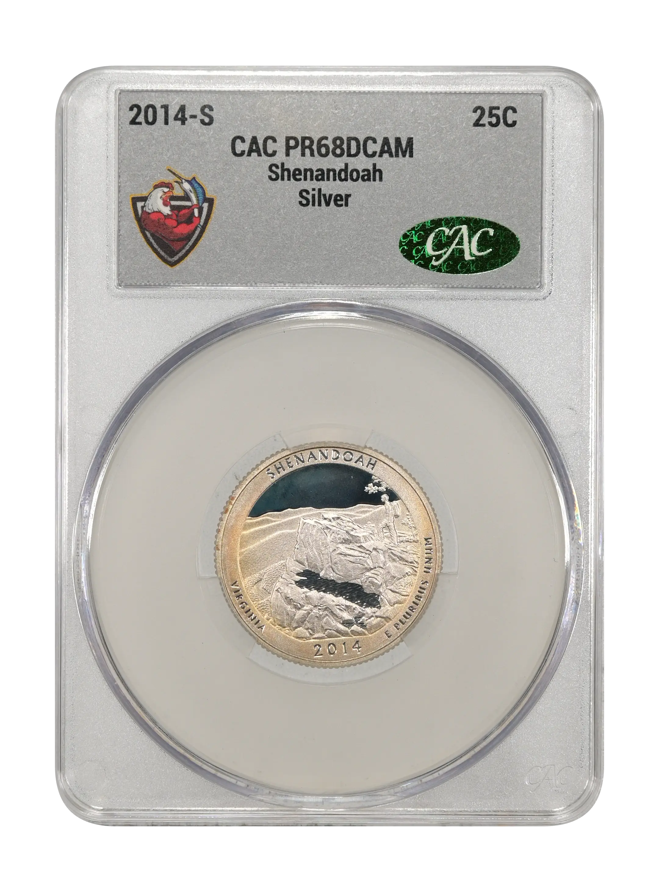 2014-S 25c Shenandoah, Silver PR DCAM thumbnail 5