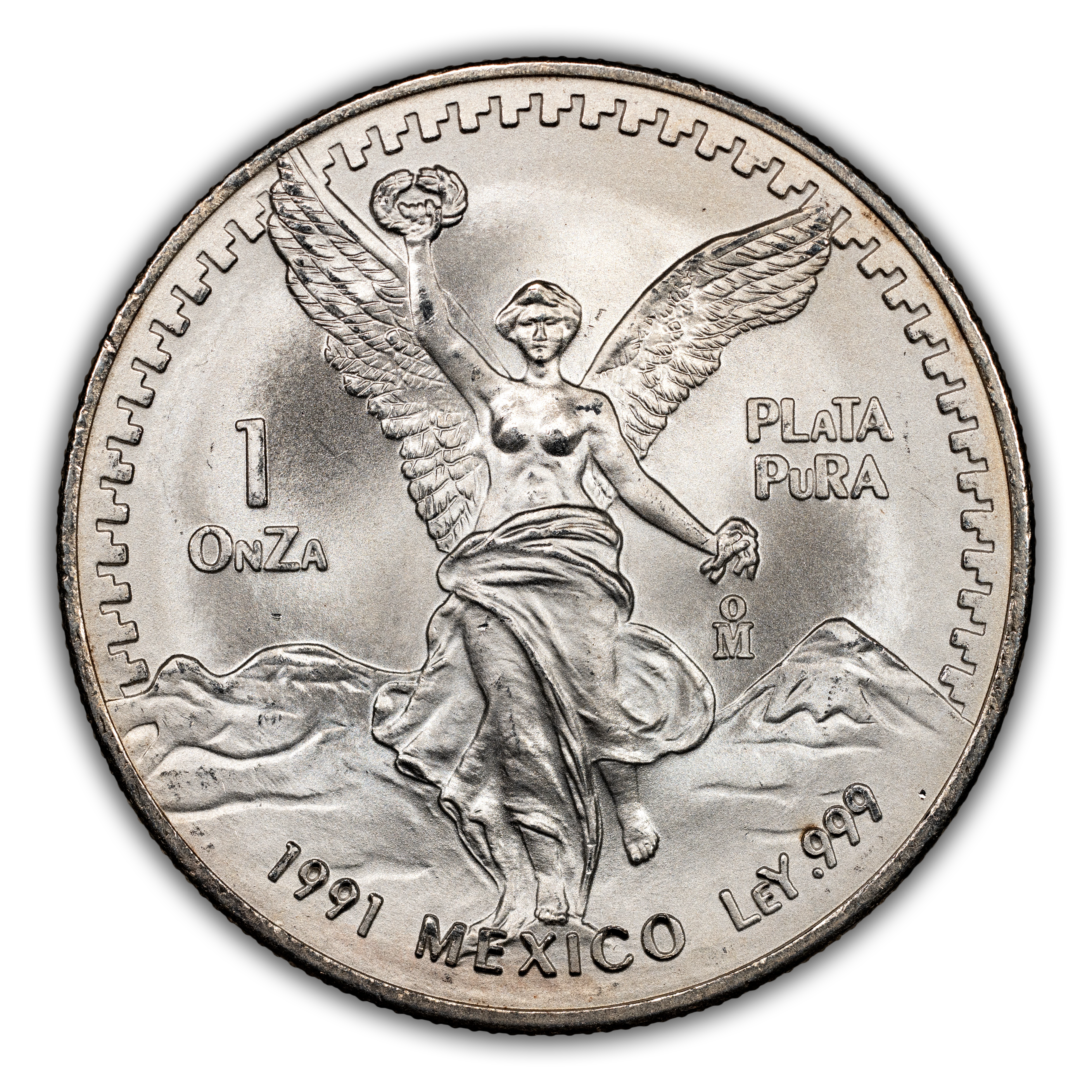 1991-Mo 1 Onza Libertad, Silver, Type 2 MS