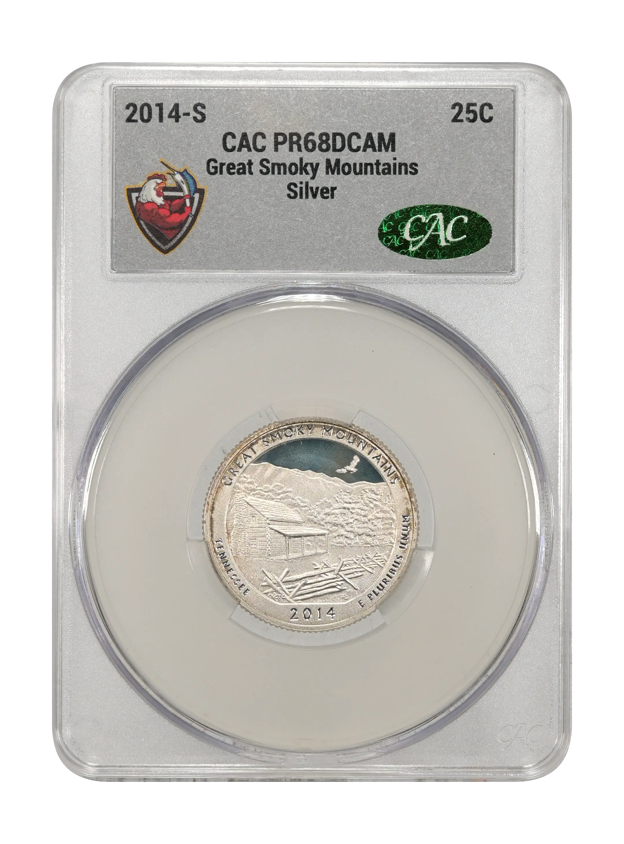 2014-S 25c Great Smoky Mountains, Silver PR DCAM thumbnail 2