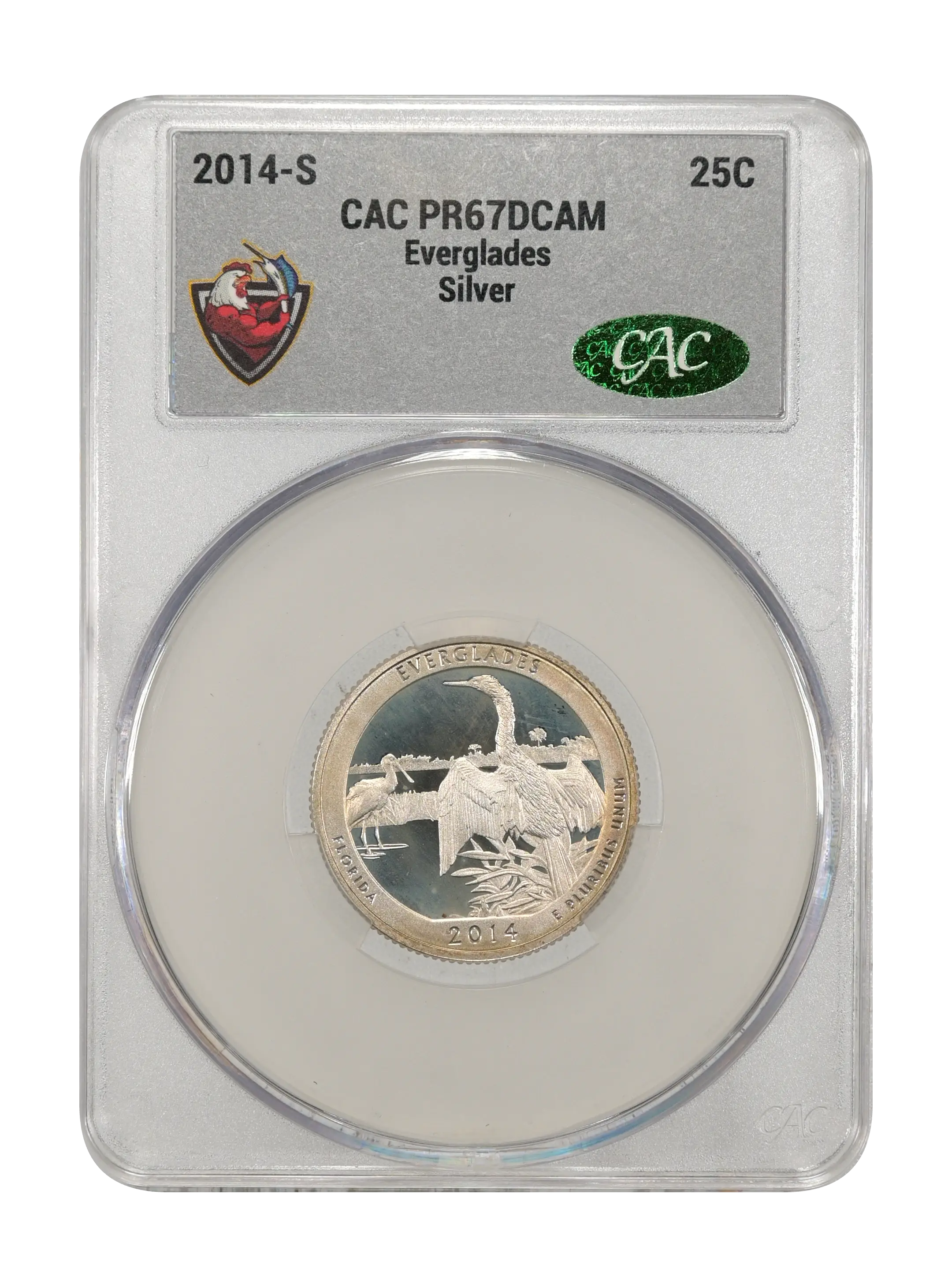 2014-S 25c Everglades, Silver PR DCAM thumbnail 3