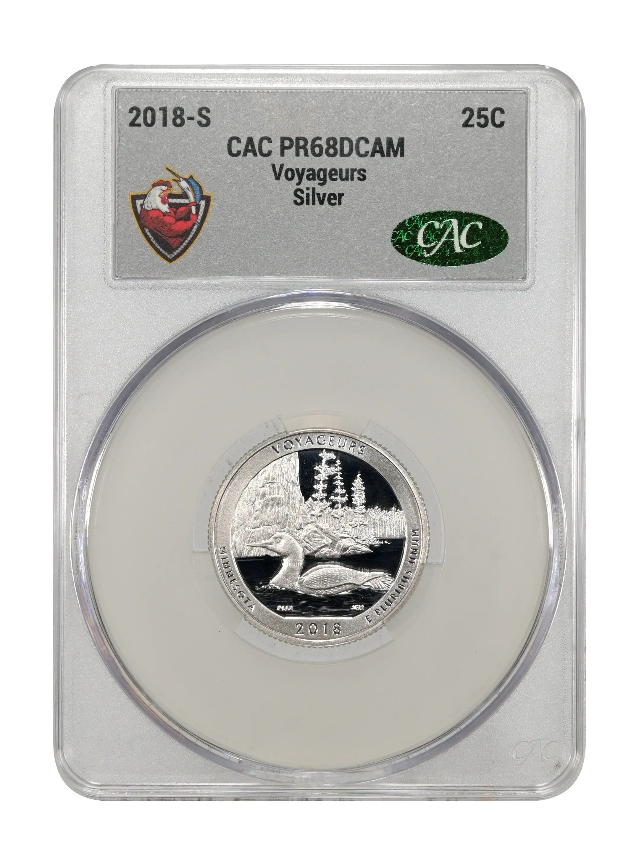 2018-S 25c Voyageurs, Silver PR DCAM thumbnail 5
