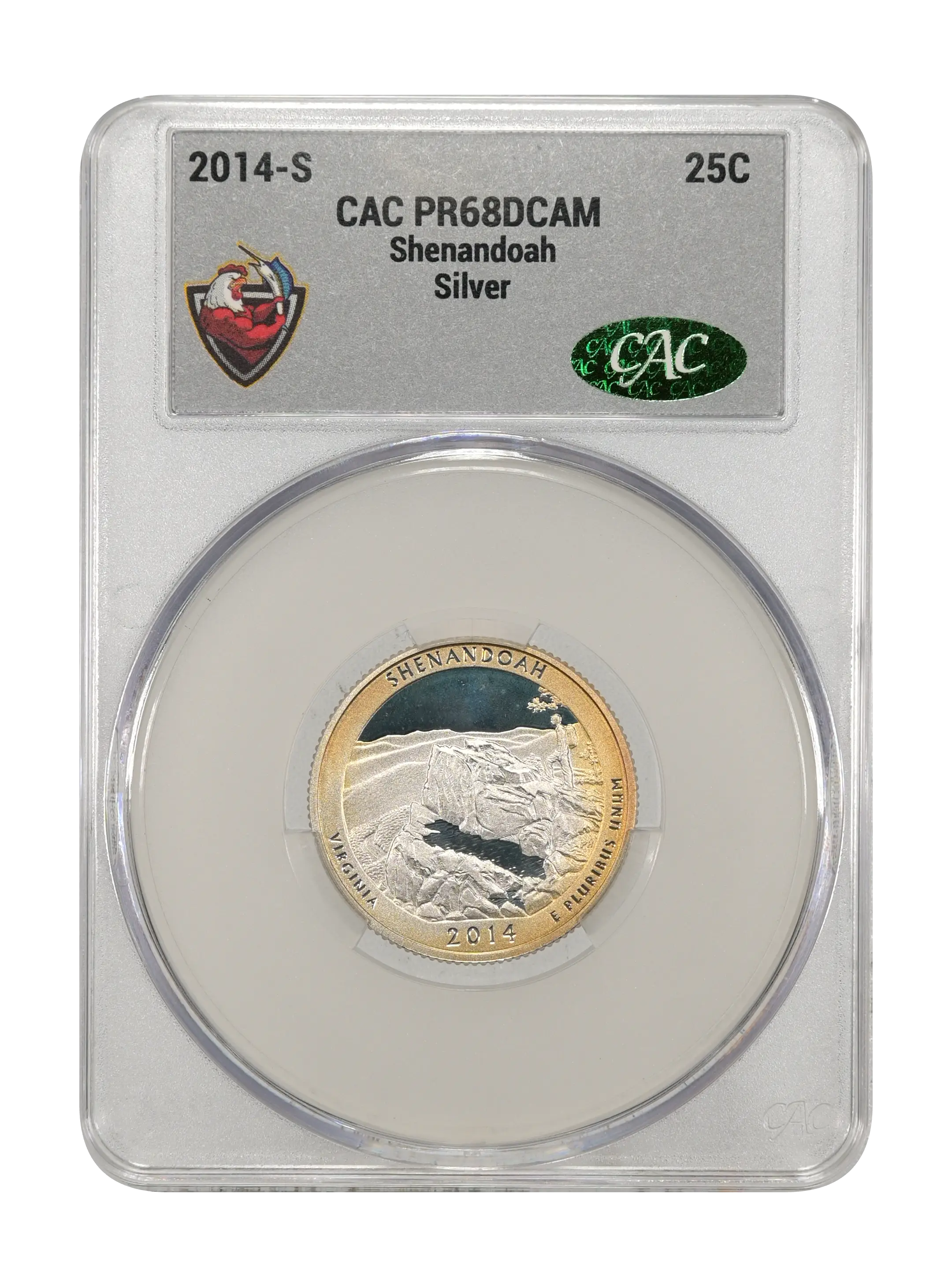 2014-S 25c Shenandoah, Silver PR DCAM thumbnail 4