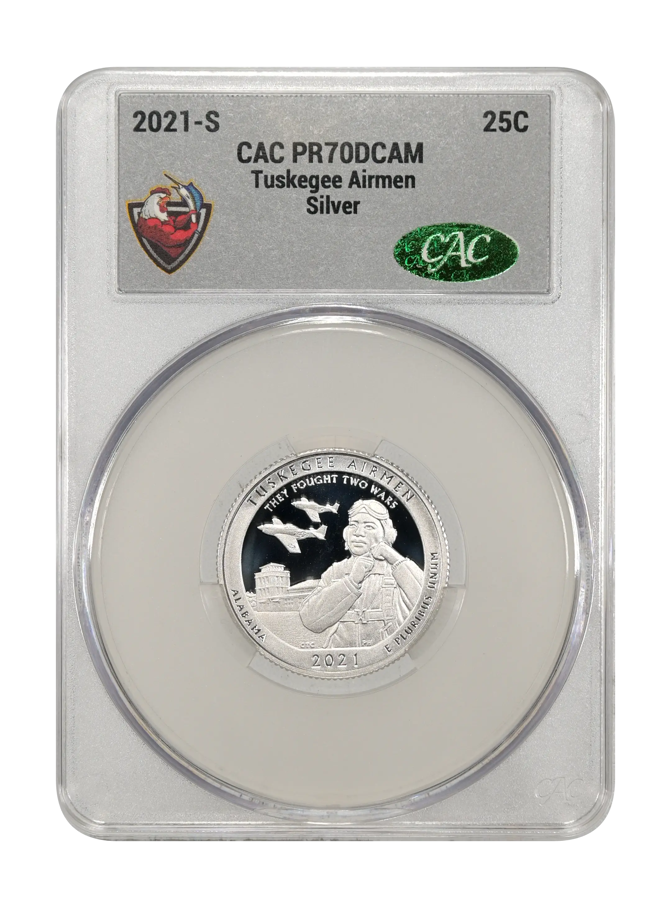 2021-S 25c Tuskegee Airmen, Silver PR DCAM thumbnail 3