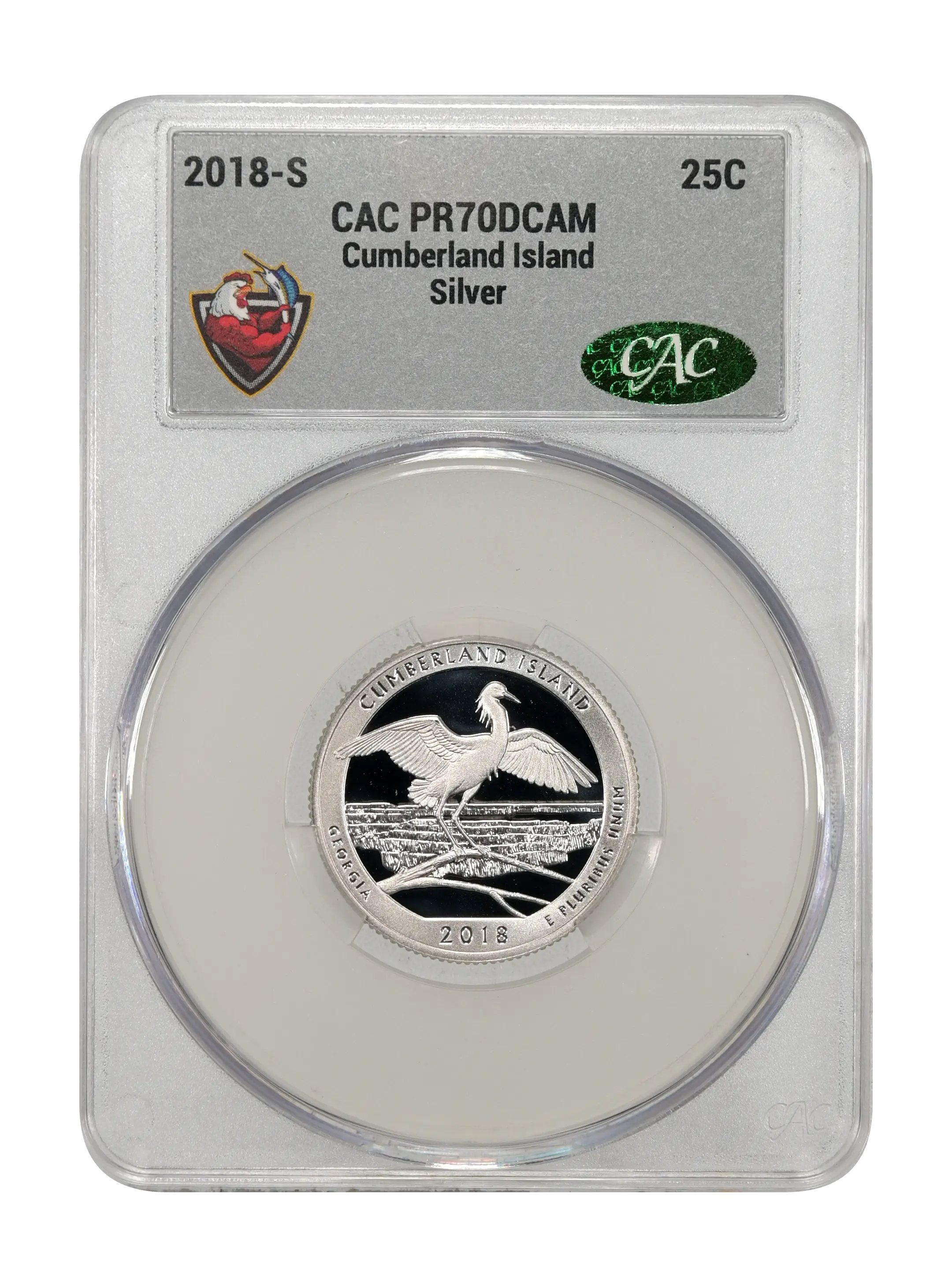 2018-S 25c Cumberland, Silver PR DCAM thumbnail 6