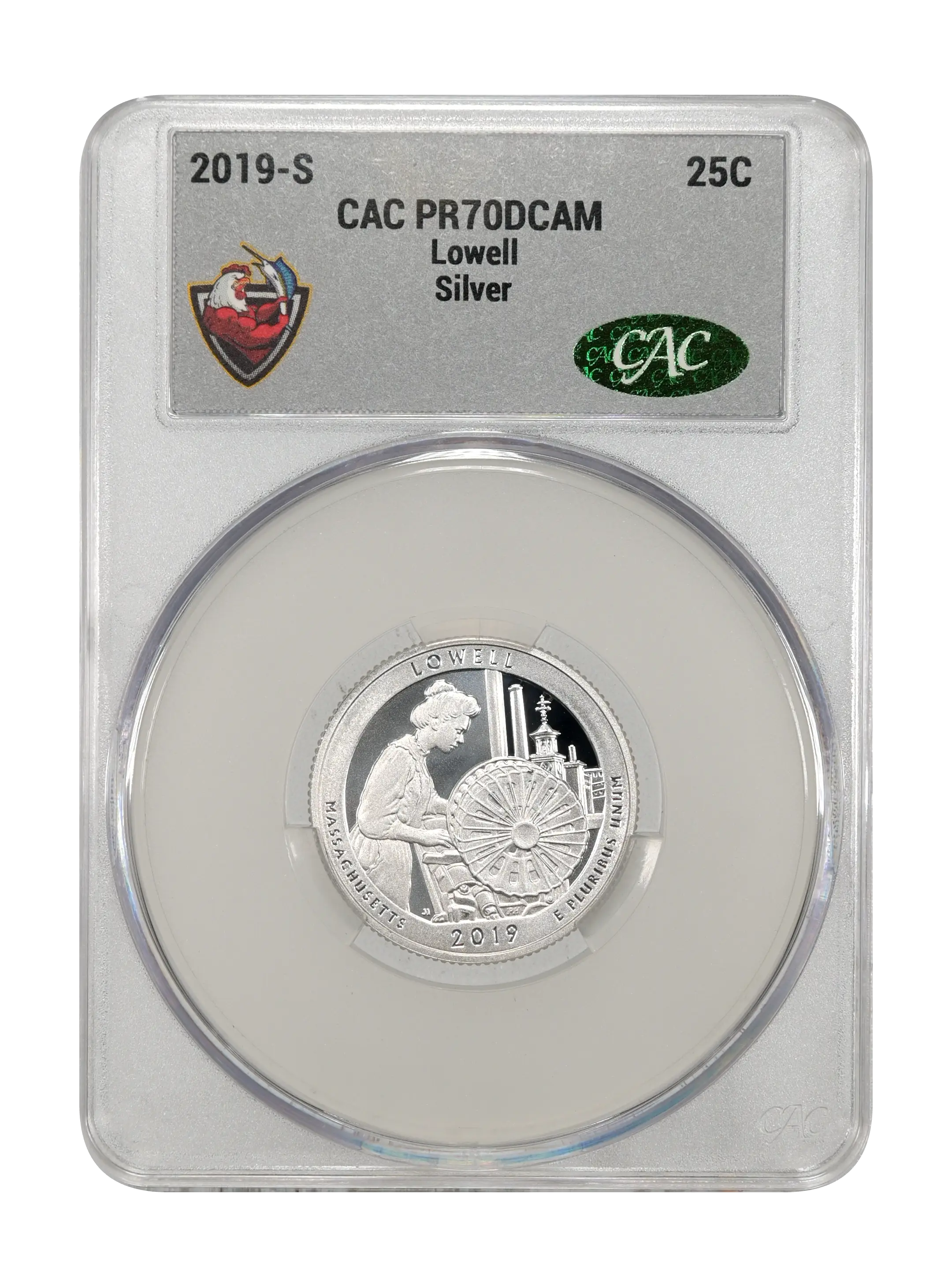 2019-S 25c Lowell, Silver PR DCAM thumbnail 4