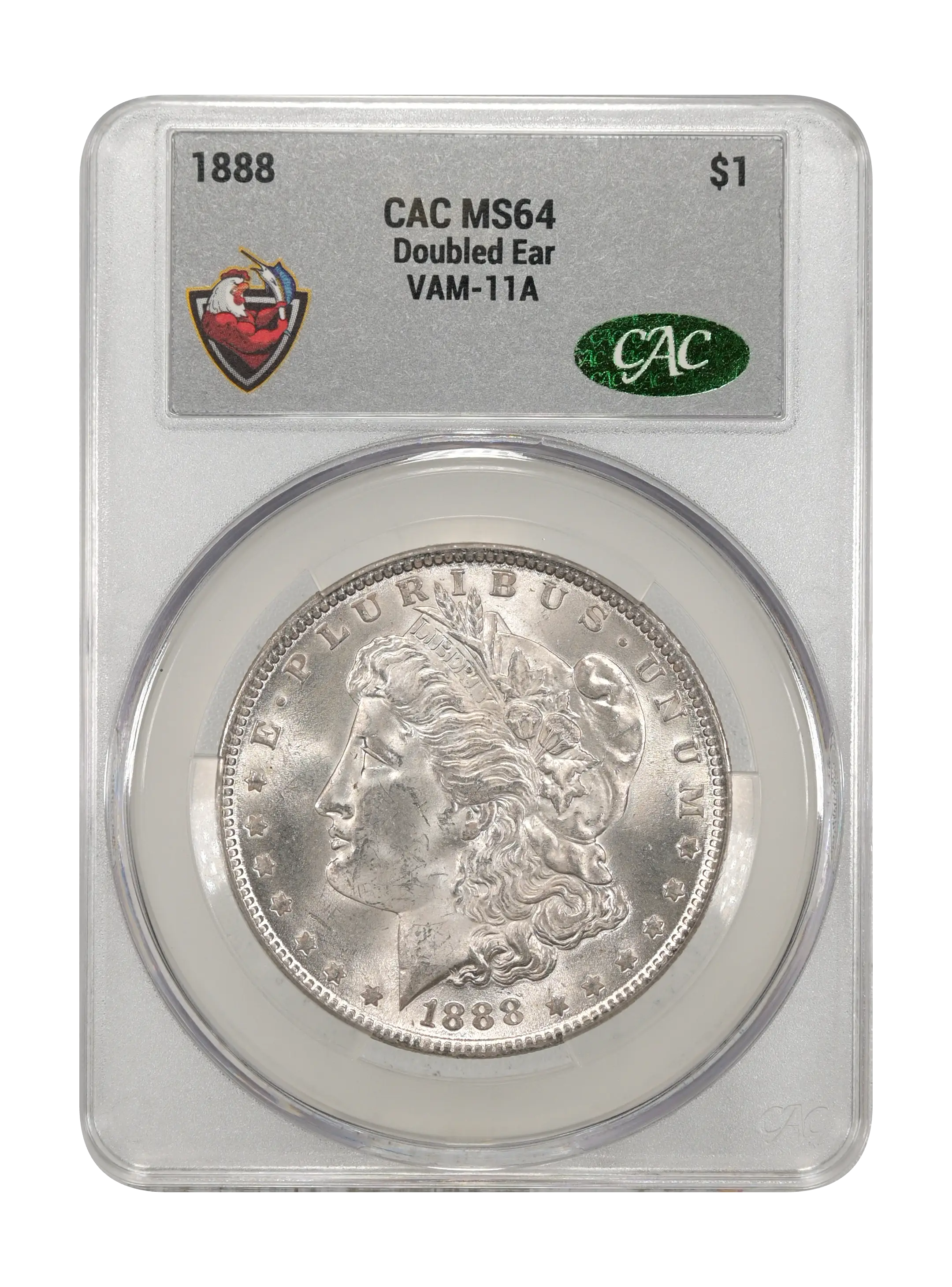 1888 $1  Doubled Ear, Clashed Obverse, VAM-11A MS thumbnail 7