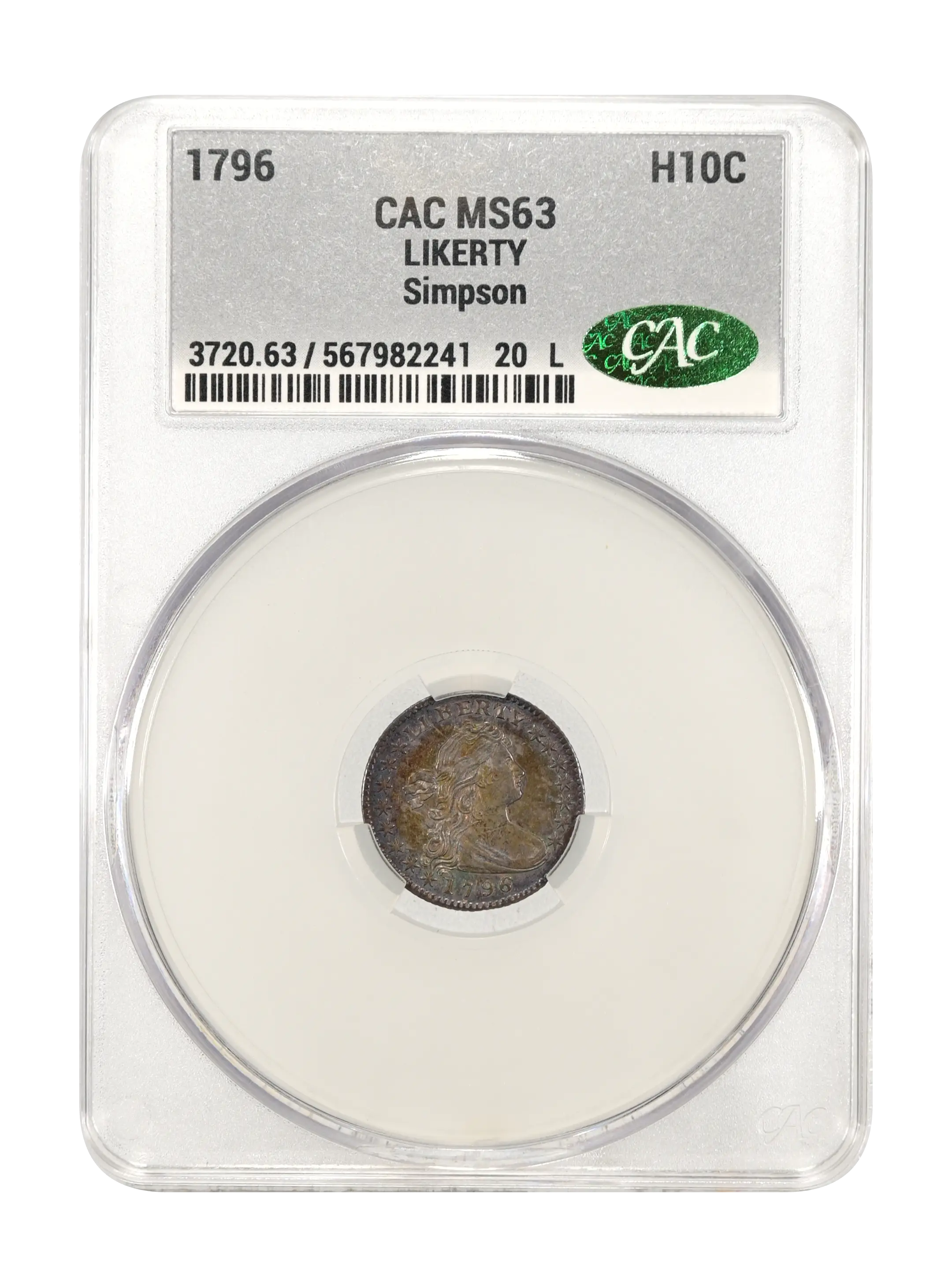 1796 H10c LIKERTY G4 CAC thumbnail 23