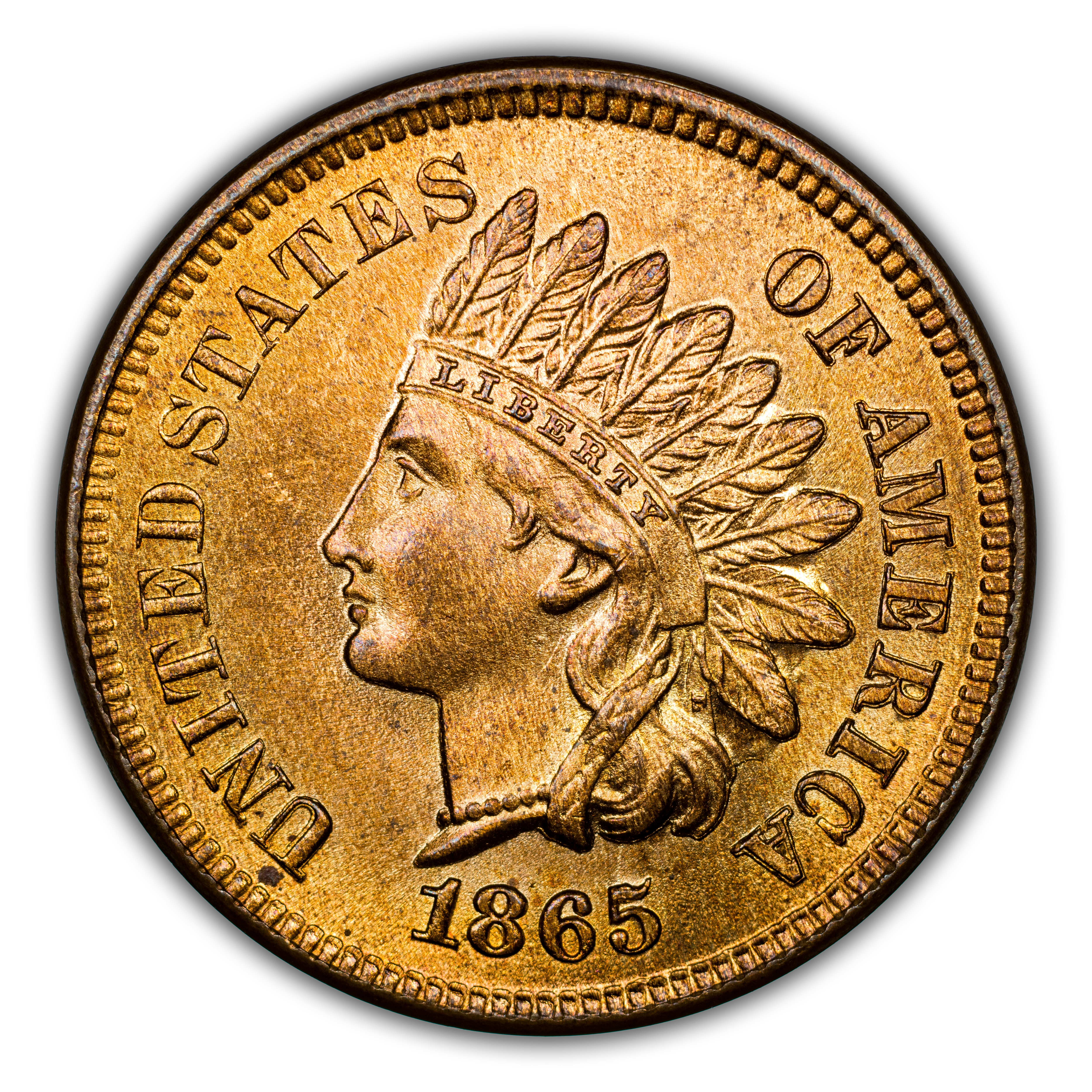 1865 1c Fancy 5 MS RD