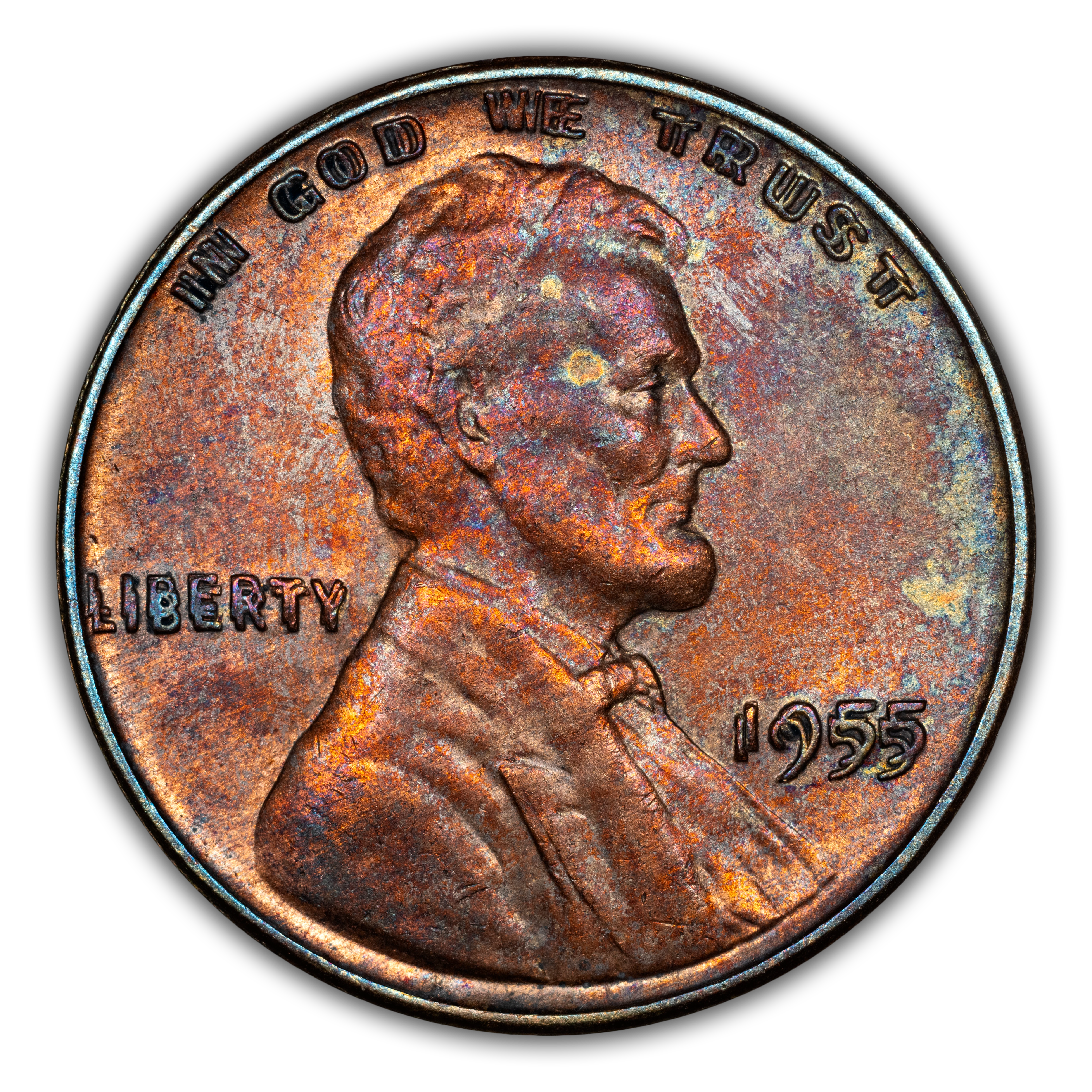 1955 1c Doubled Die Obverse, FS-101 MS BN thumbnail 9