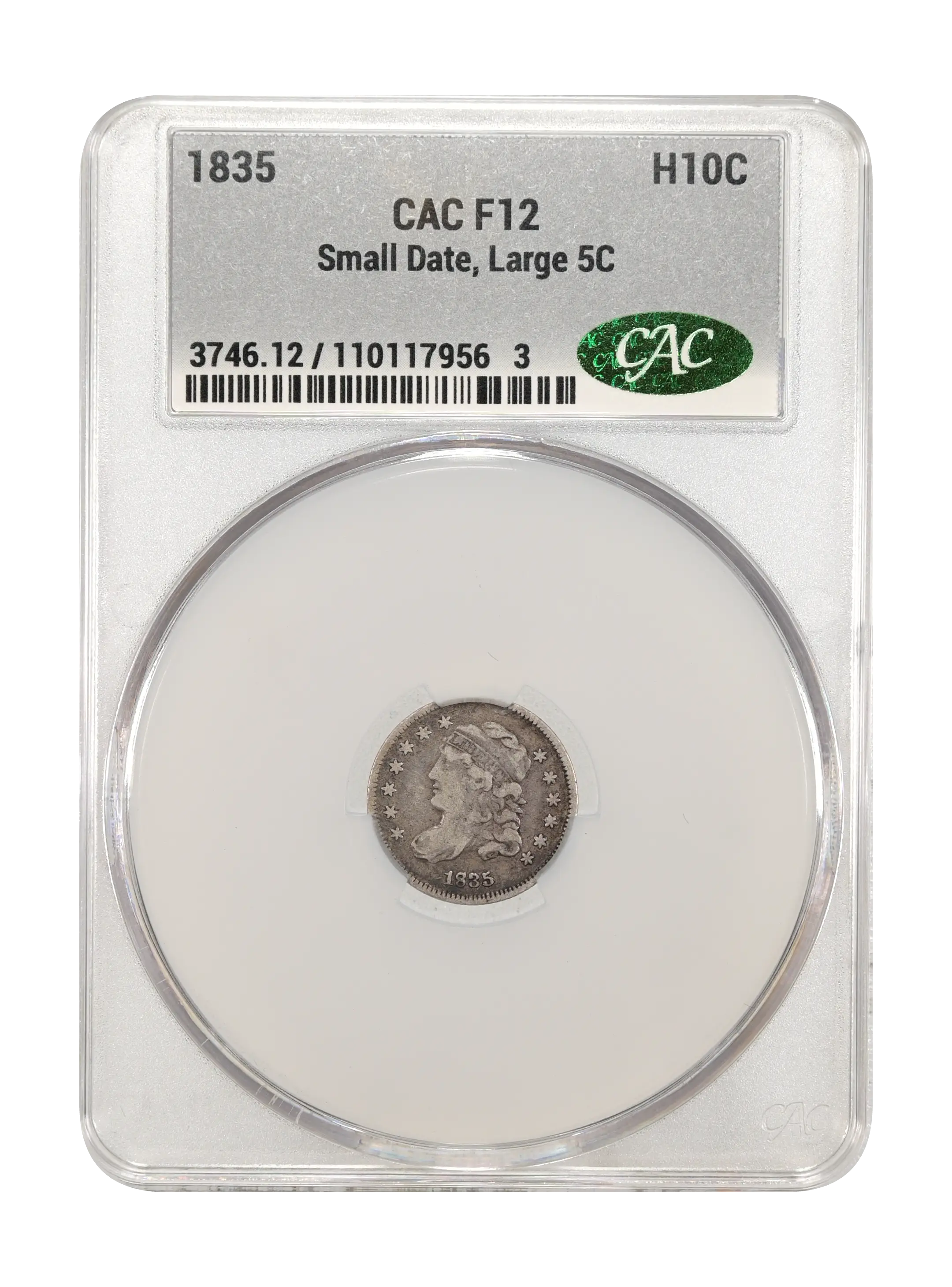 1835 H10c Small Date, Large 5C MS PL MS60 PL thumbnail 23