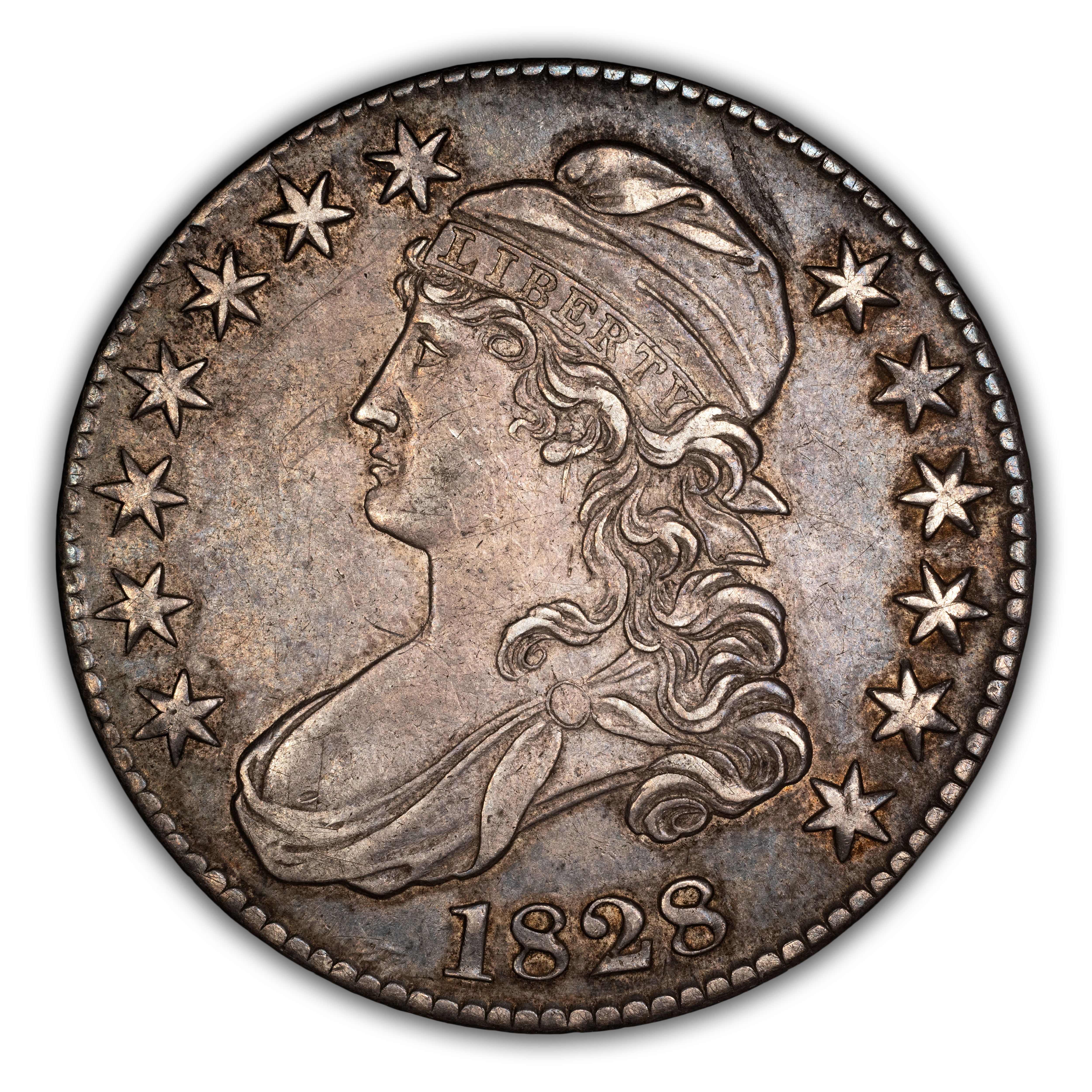 1828 50c Square Base 2, Small 8s, Large Letters, O-114 MS