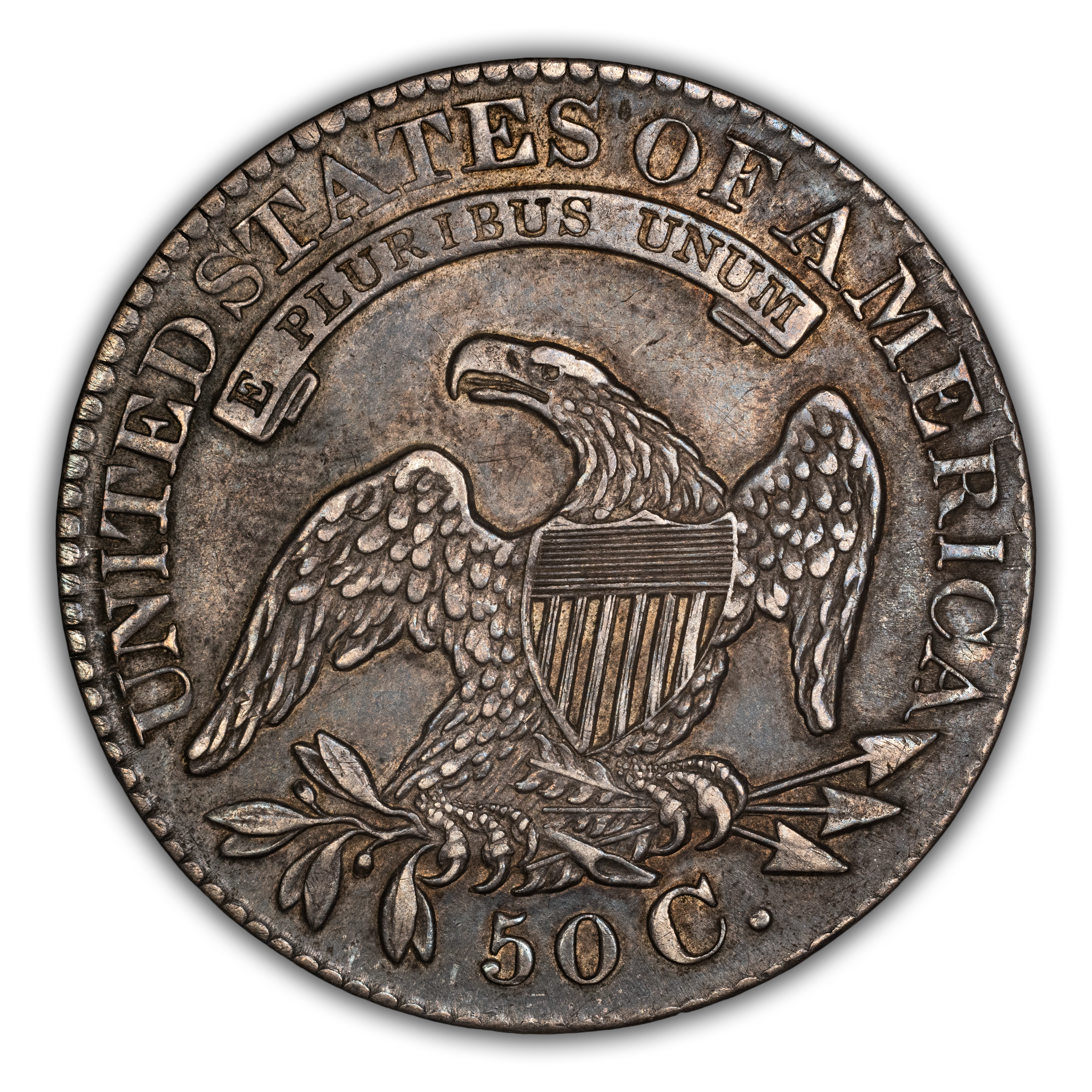 1828 50c Square Base 2, Small 8s, Large Letters, O-114 MS thumbnail 4