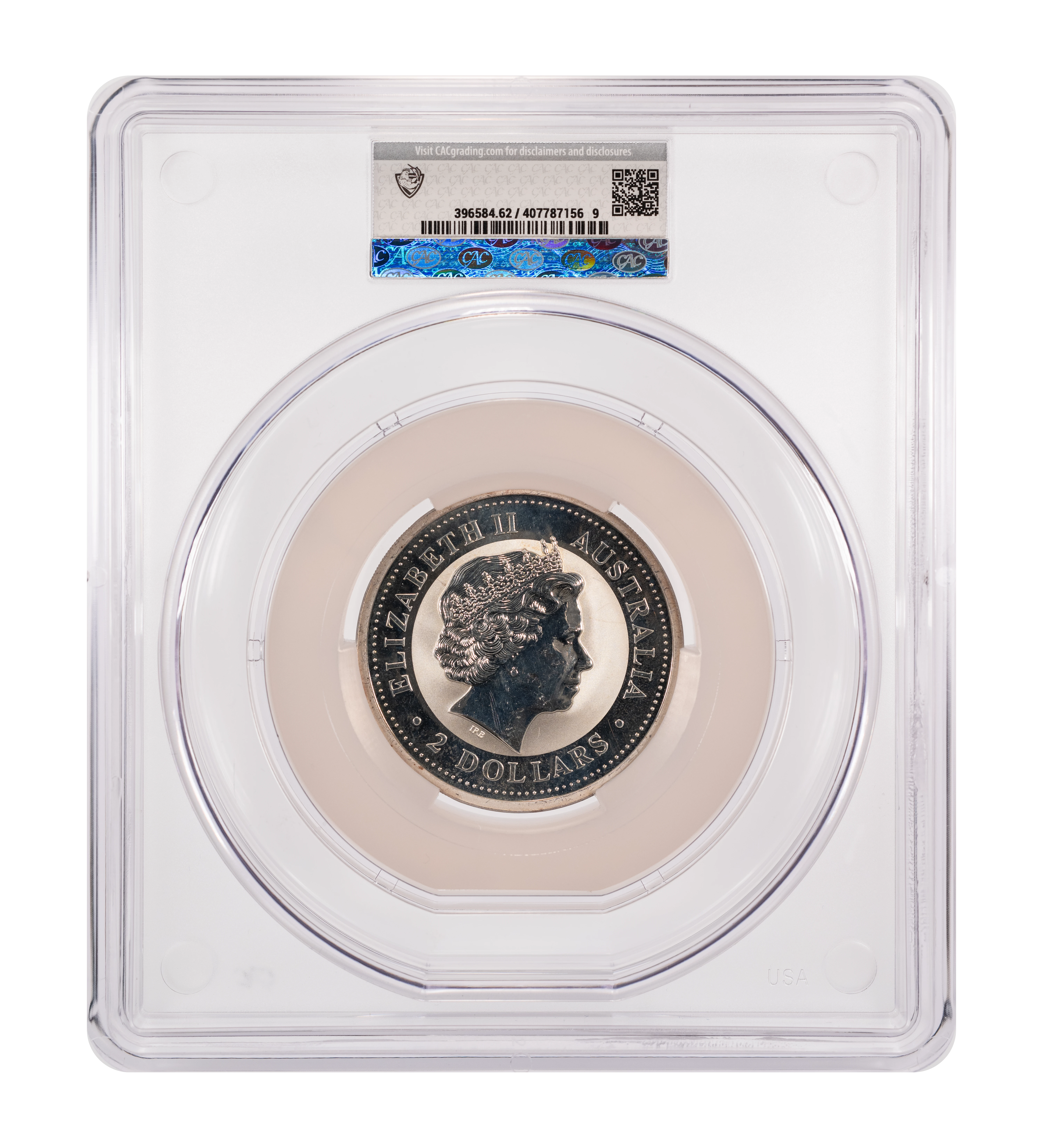 1999-P100 S$2 2oz Silver, Year of the Rabbit MS thumbnail 2