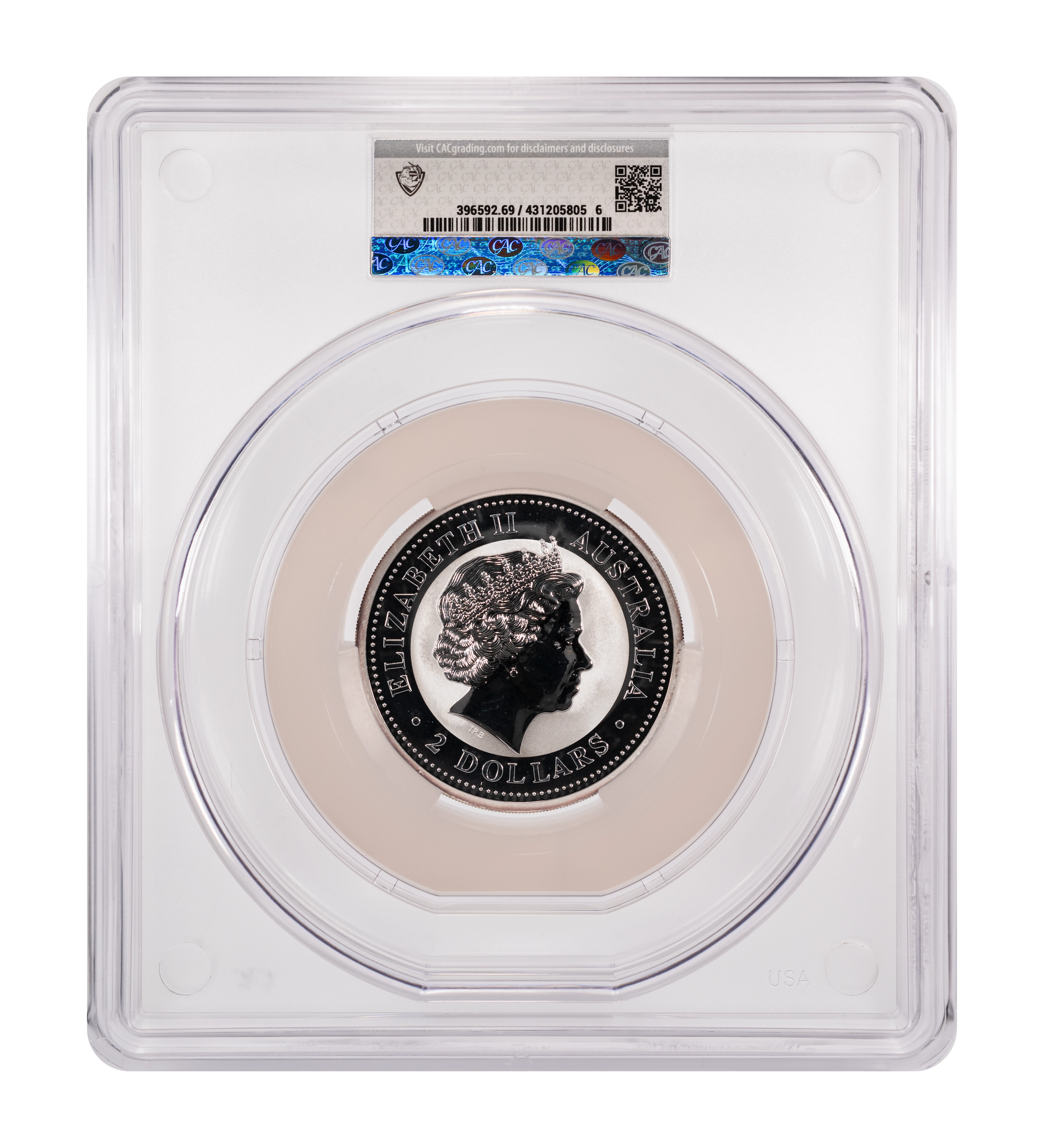 2006 S$2 2oz Silver, Year of the Dog MS thumbnail 2